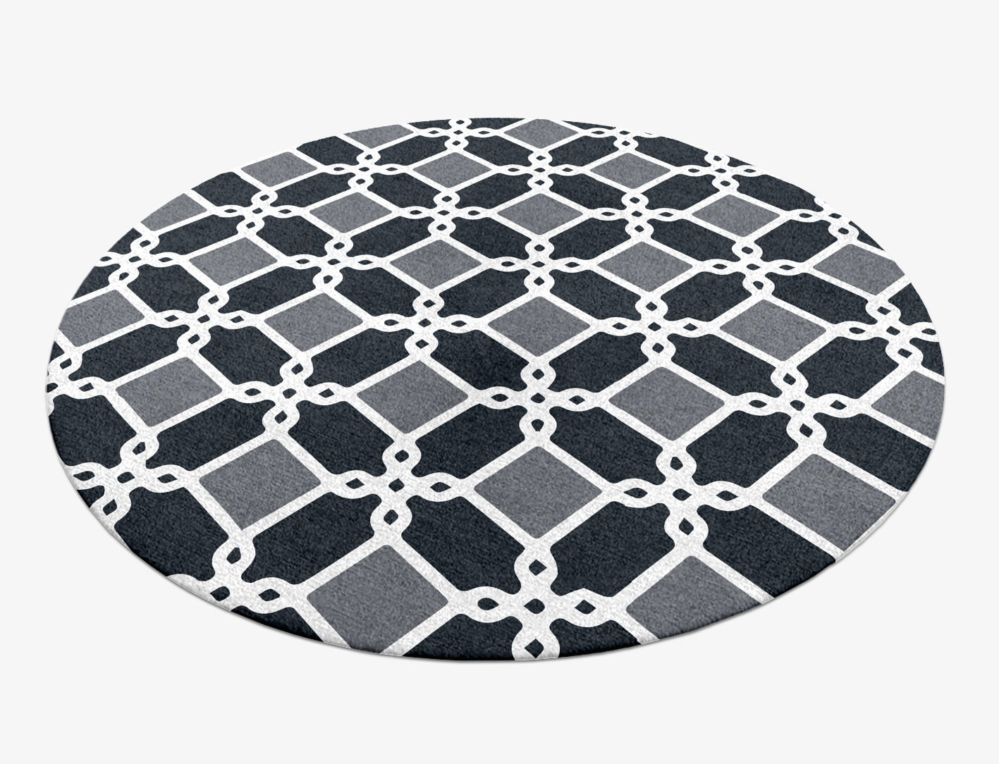 Slate Monochrome Round Hand Knotted Tibetan Wool Custom Rug by Rug Artisan