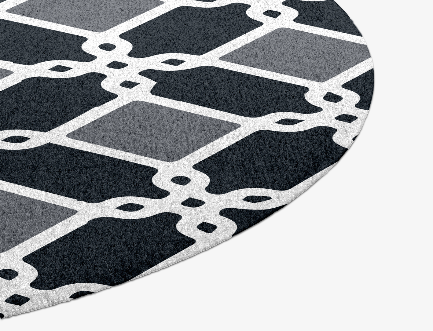 Slate Monochrome Round Hand Knotted Tibetan Wool Custom Rug by Rug Artisan