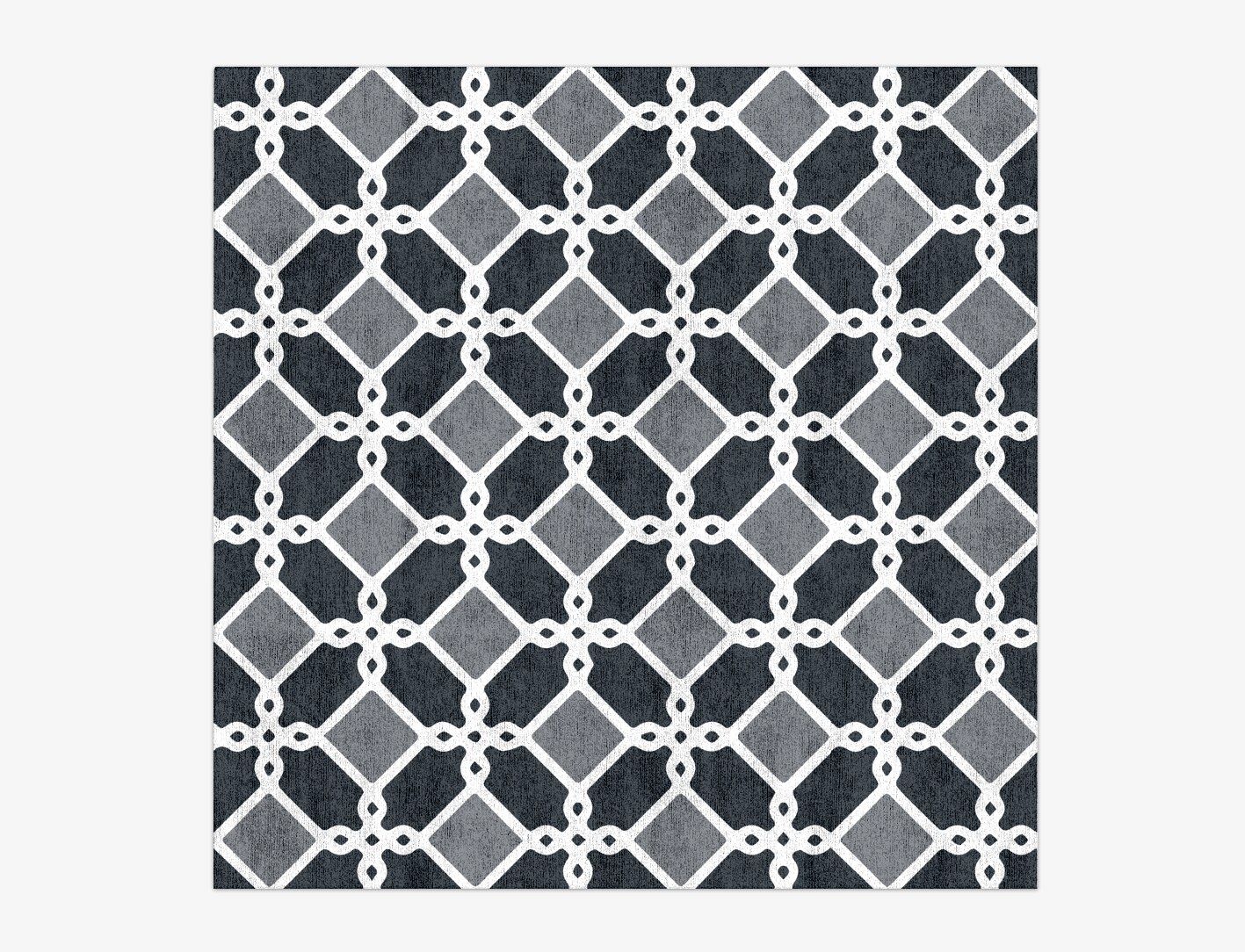 Slate Monochrome Square Hand Knotted Bamboo Silk Custom Rug by Rug Artisan