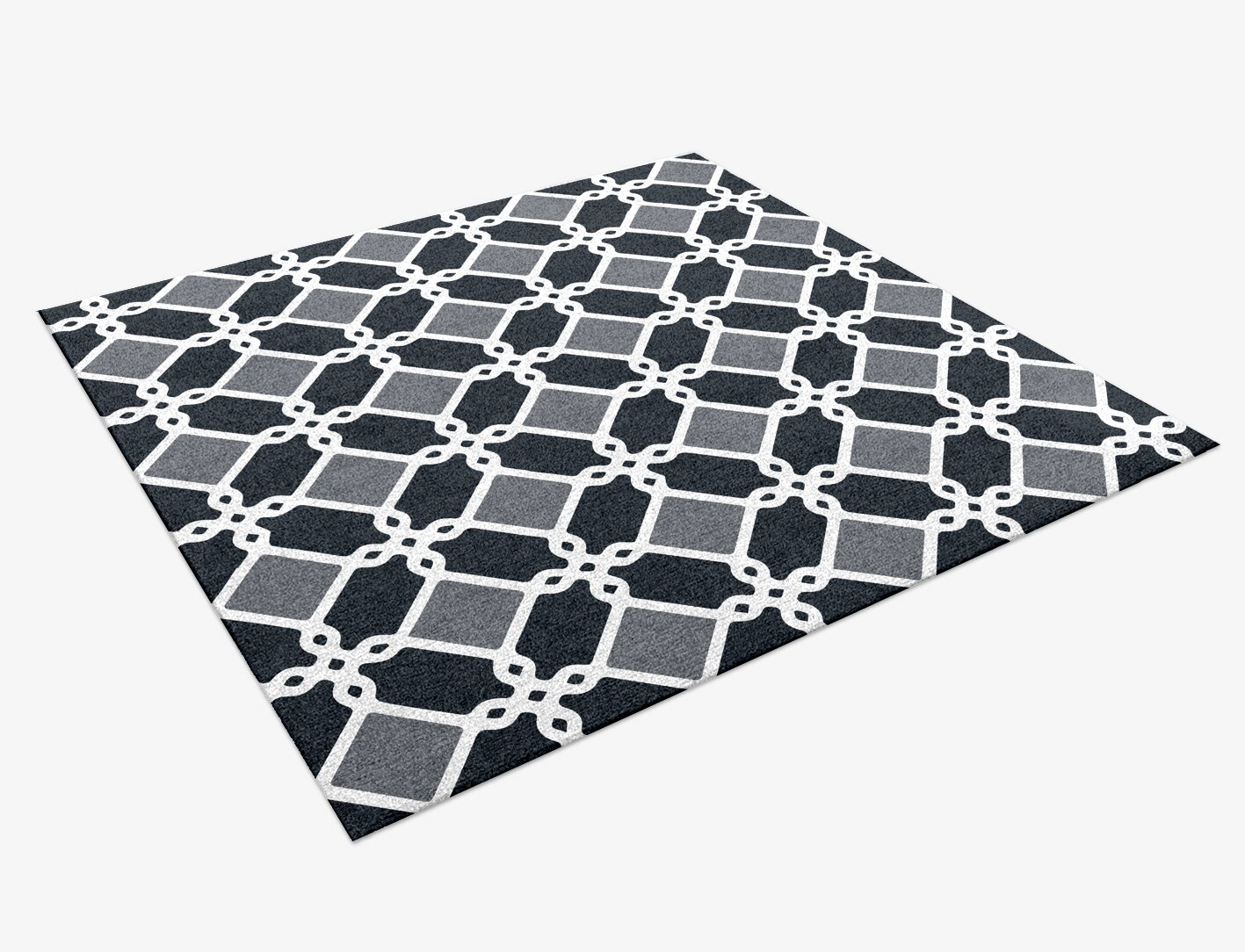 Slate Monochrome Square Hand Knotted Tibetan Wool Custom Rug by Rug Artisan
