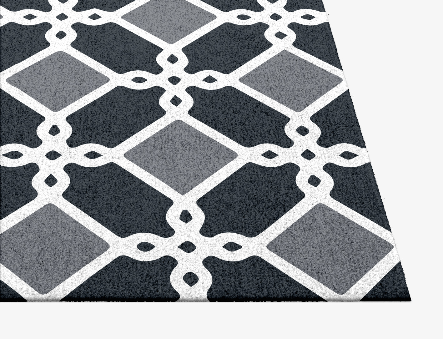 Slate Monochrome Square Hand Knotted Tibetan Wool Custom Rug by Rug Artisan