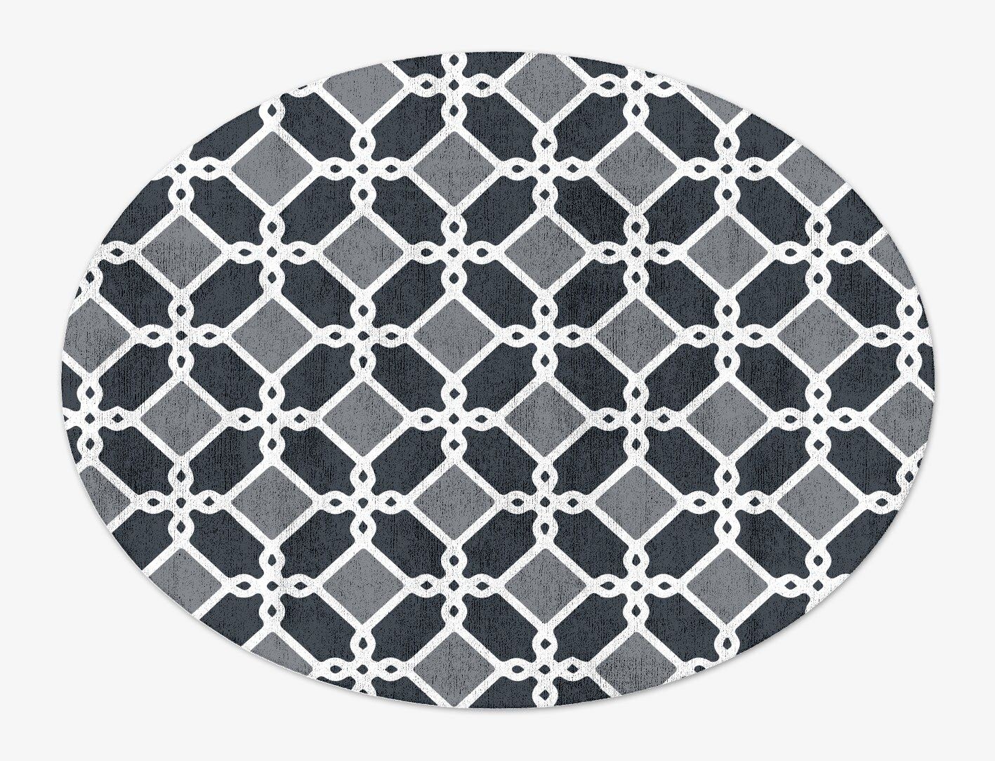 Slate Monochrome Oval Hand Tufted Bamboo Silk Custom Rug by Rug Artisan