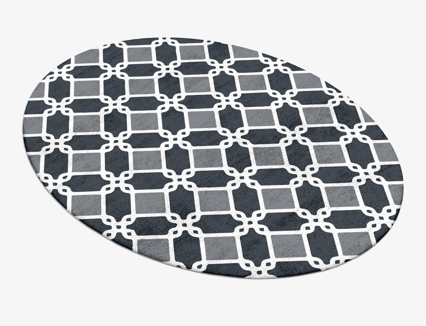Slate Monochrome Oval Hand Tufted Bamboo Silk Custom Rug by Rug Artisan