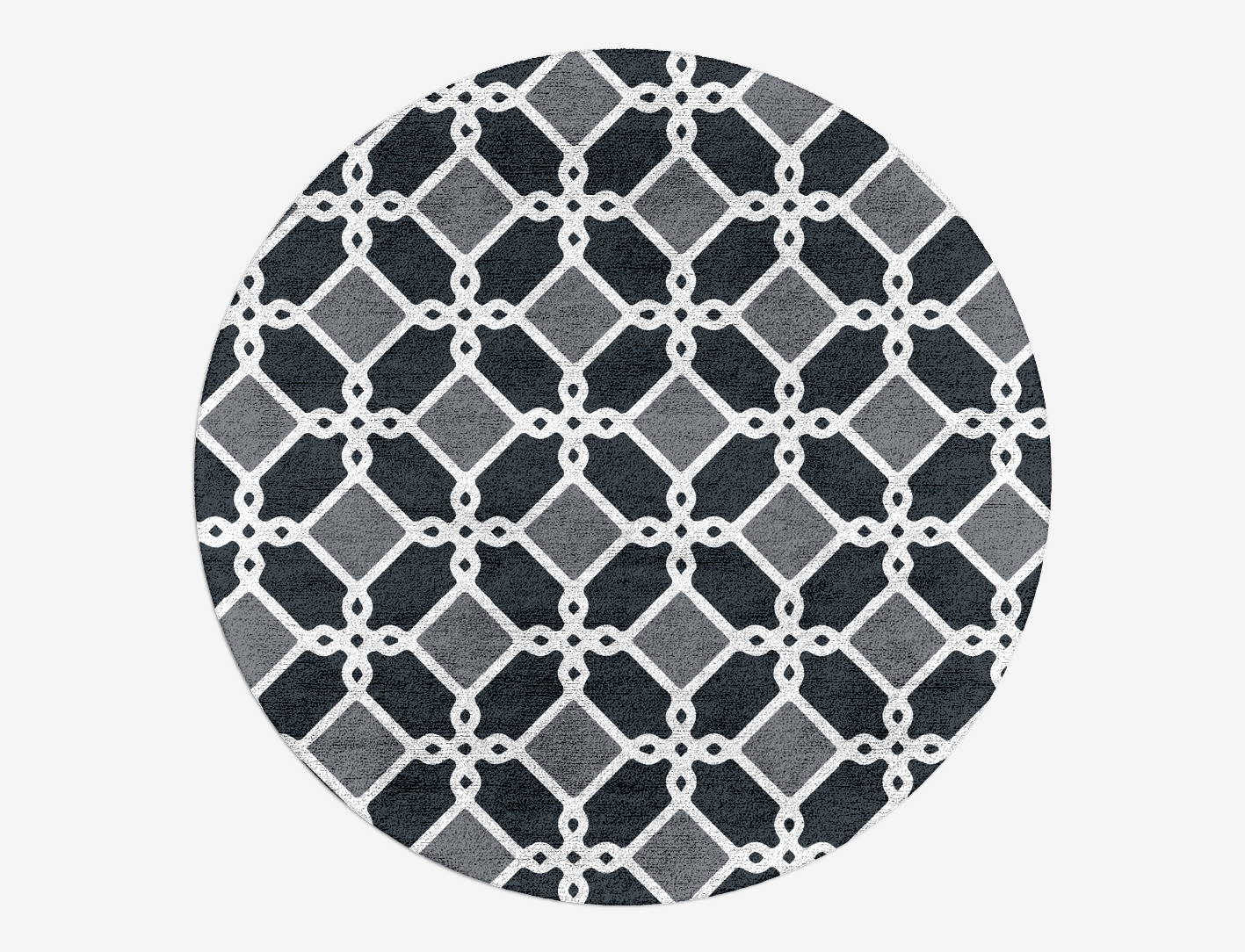 Slate Monochrome Round Hand Tufted Bamboo Silk Custom Rug by Rug Artisan
