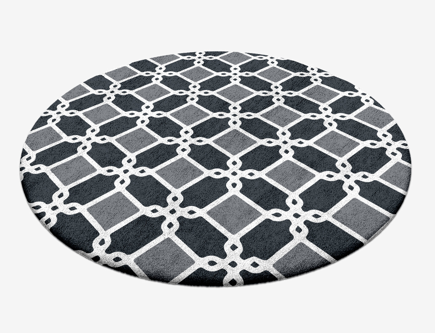 Slate Monochrome Round Hand Tufted Bamboo Silk Custom Rug by Rug Artisan