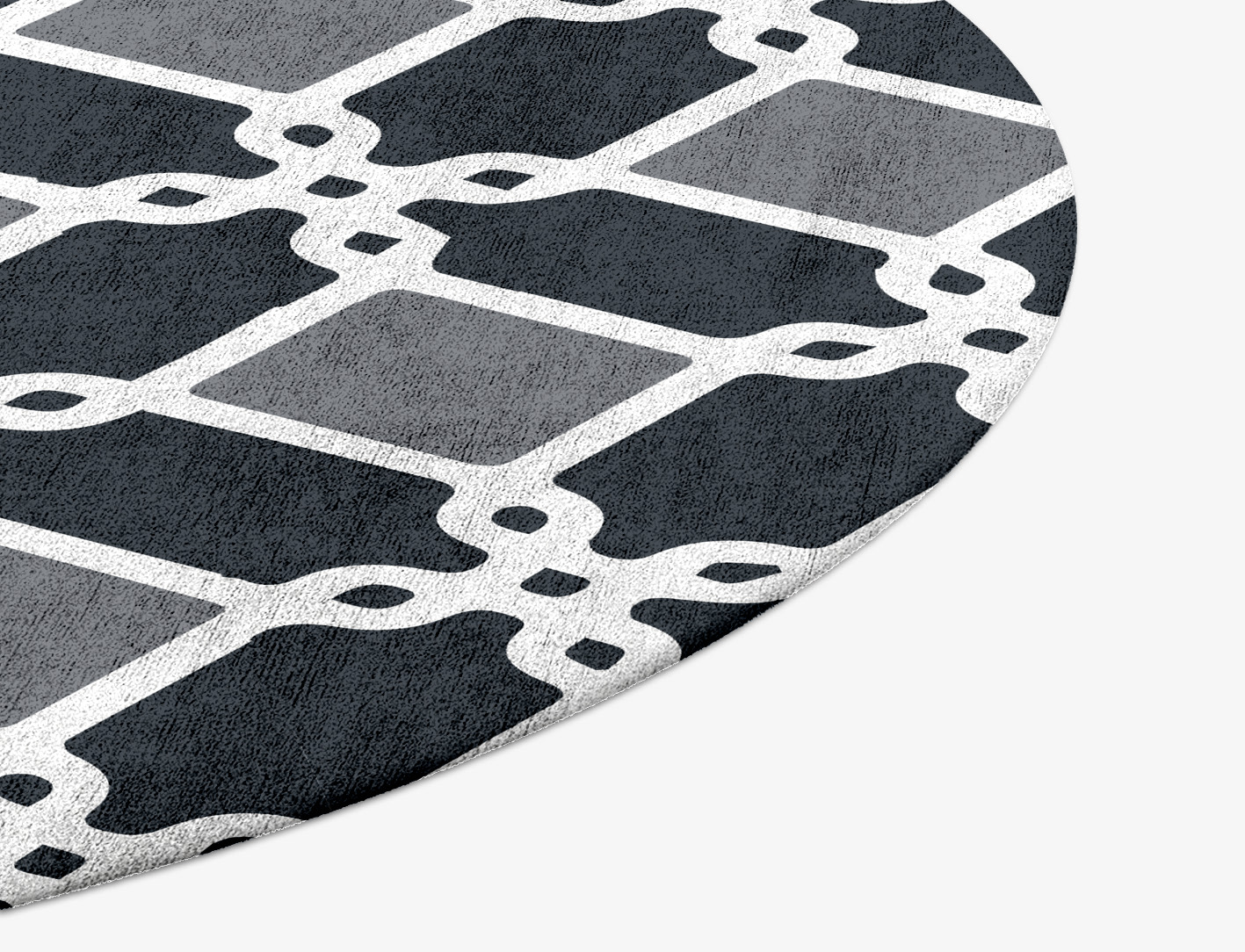 Slate Monochrome Round Hand Tufted Bamboo Silk Custom Rug by Rug Artisan