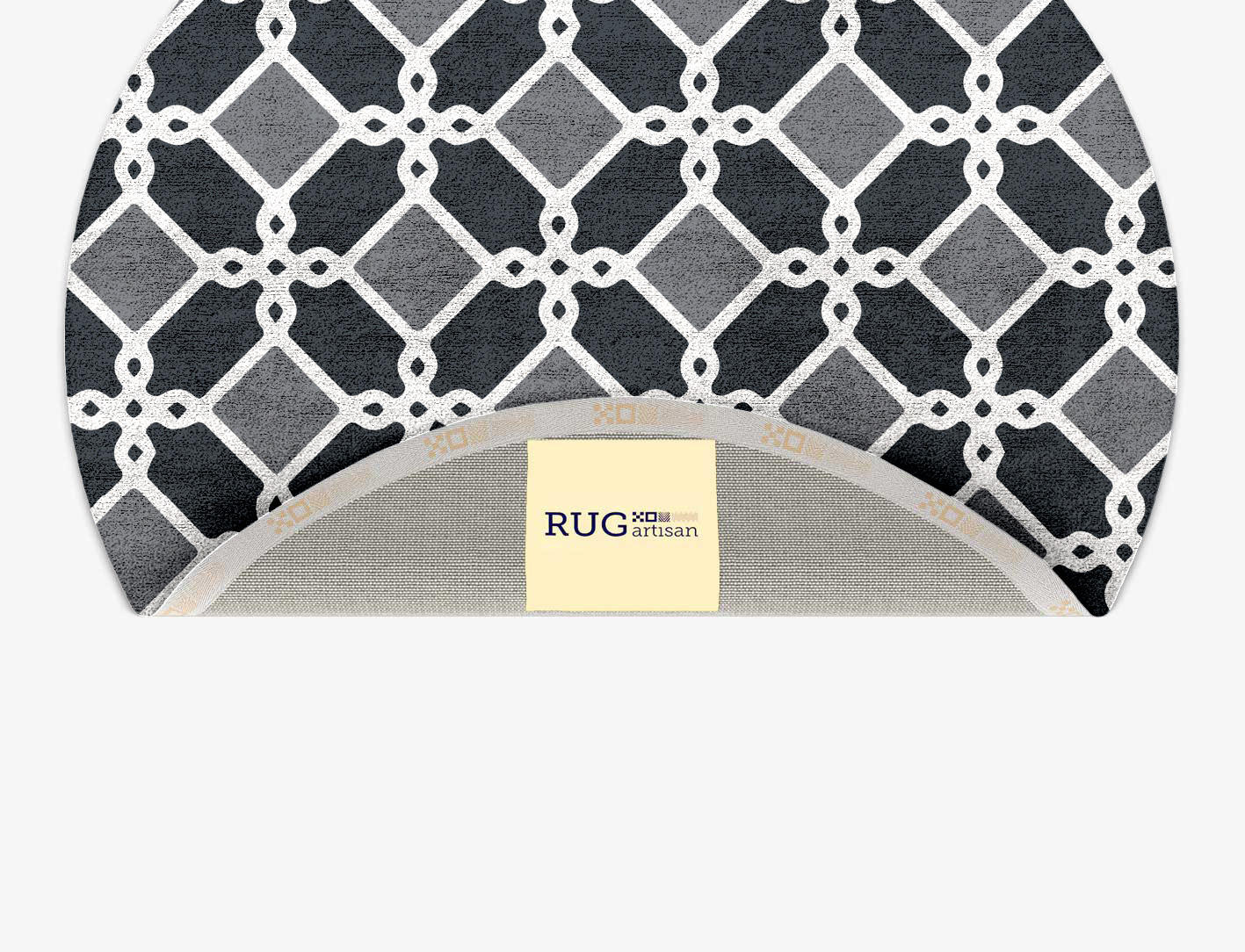 Slate Monochrome Round Hand Tufted Bamboo Silk Custom Rug by Rug Artisan