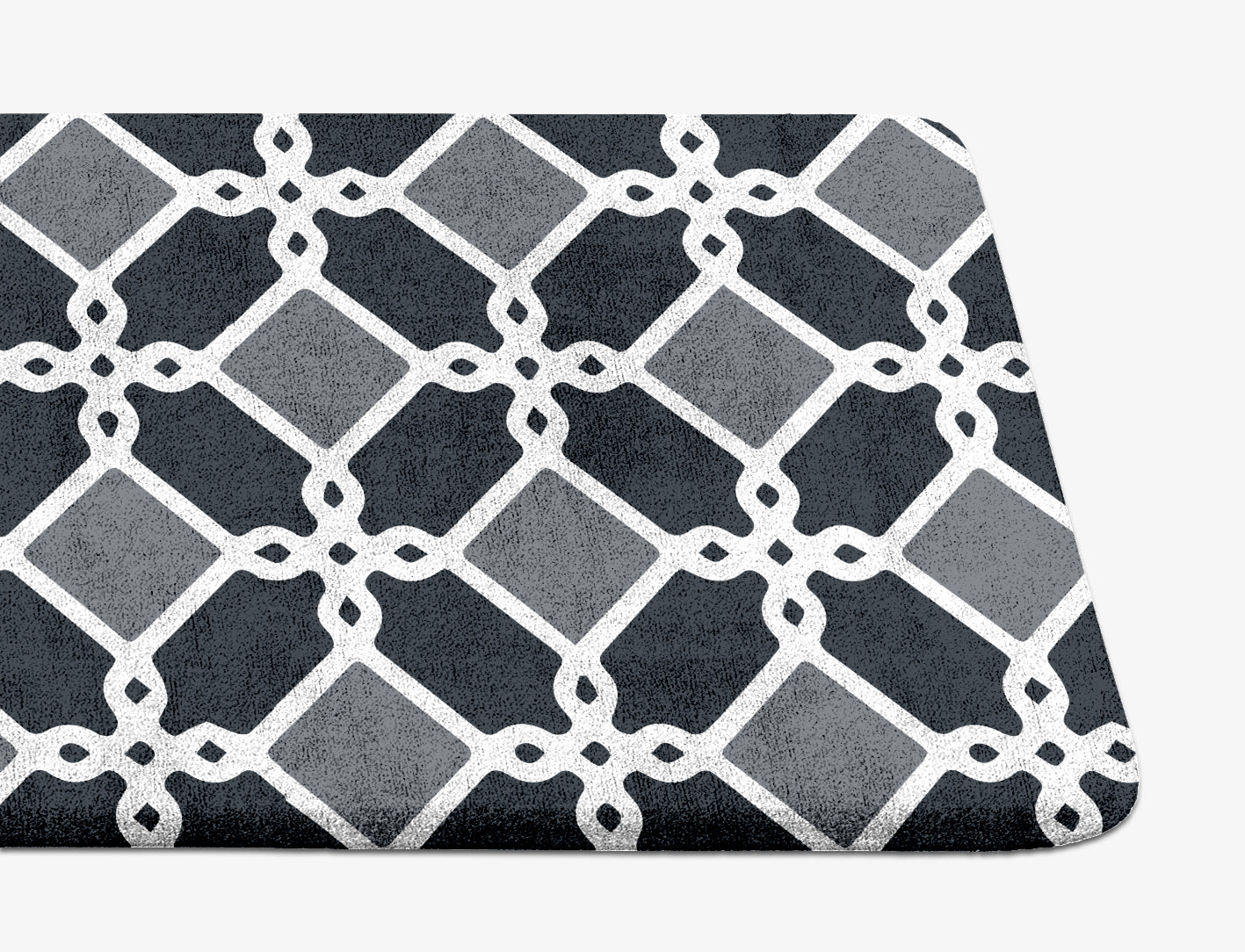 Slate Monochrome Runner Hand Tufted Bamboo Silk Custom Rug by Rug Artisan