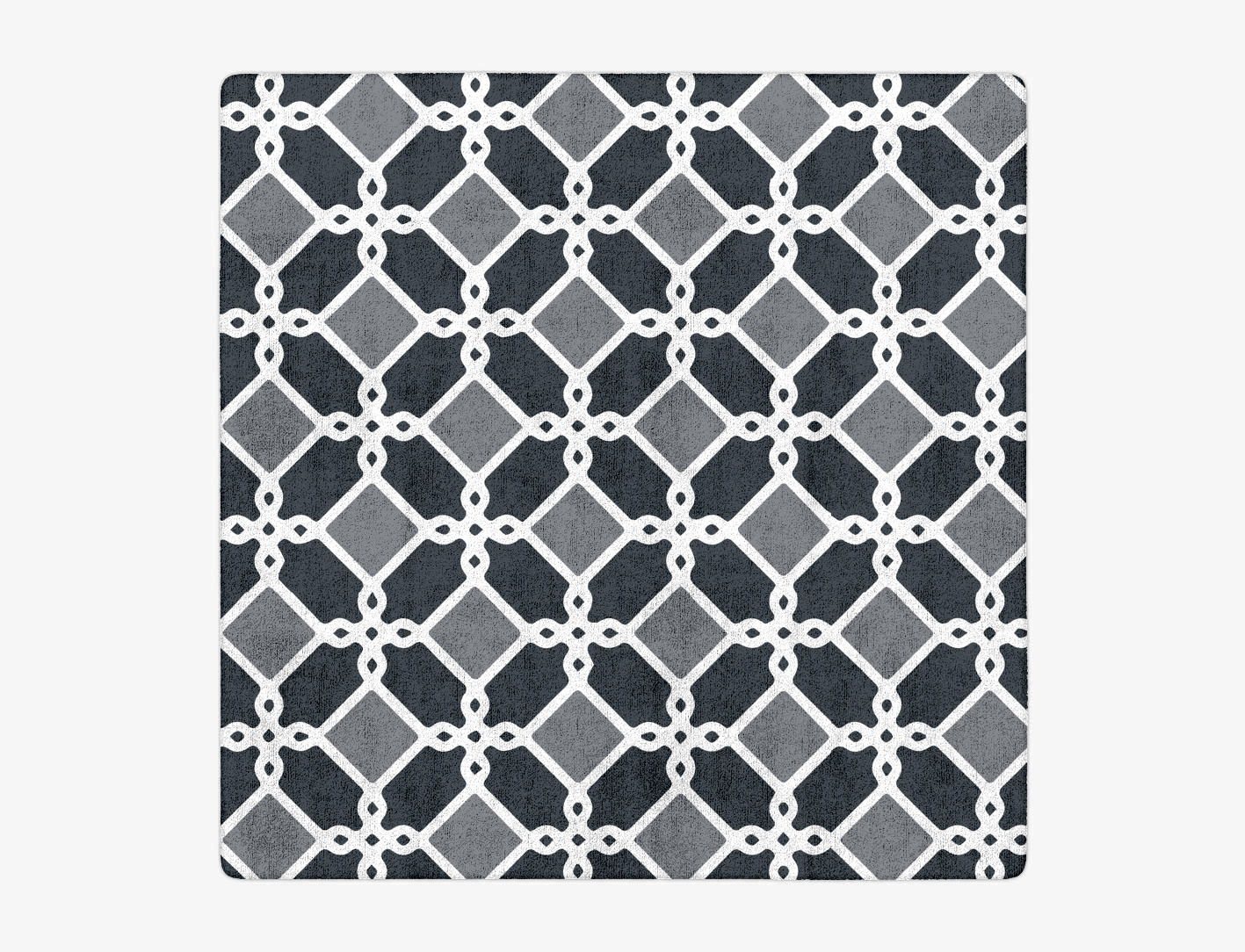 Slate Monochrome Square Hand Tufted Bamboo Silk Custom Rug by Rug Artisan