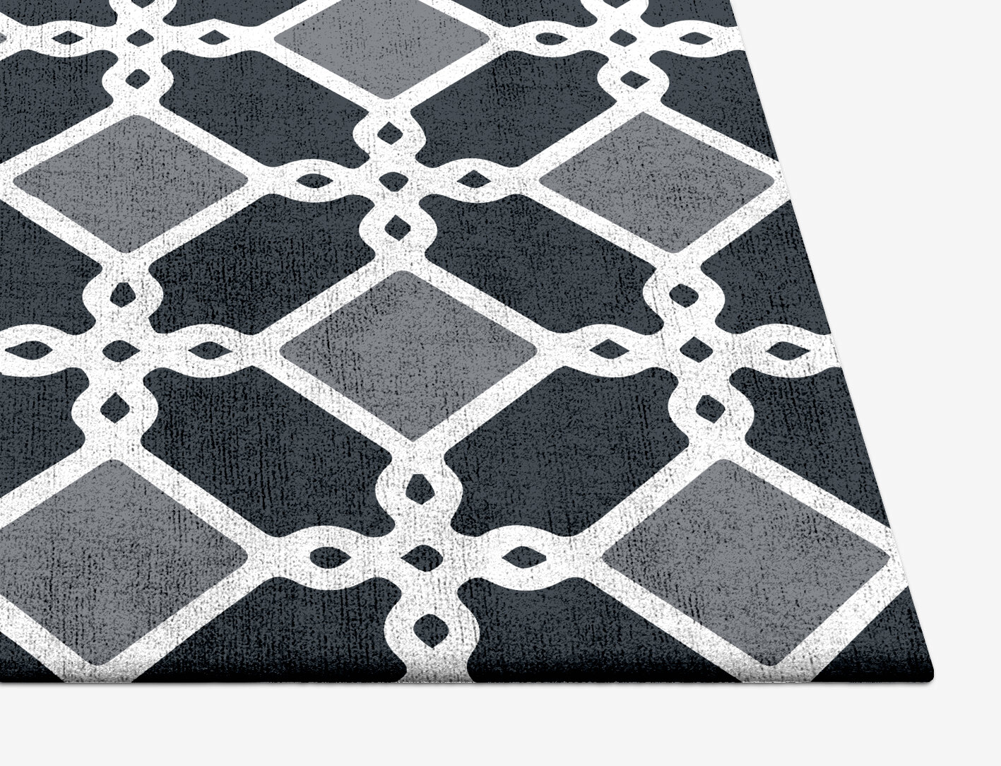 Slate Monochrome Square Hand Tufted Bamboo Silk Custom Rug by Rug Artisan