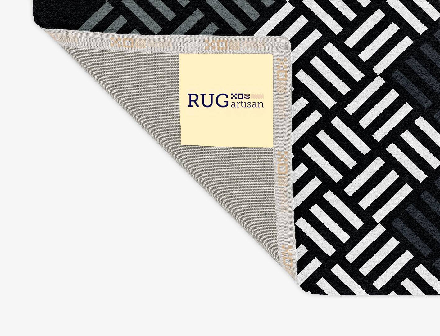 Slate Chequer Monochrome Rectangle Hand Tufted Pure Wool Custom Rug by Rug Artisan