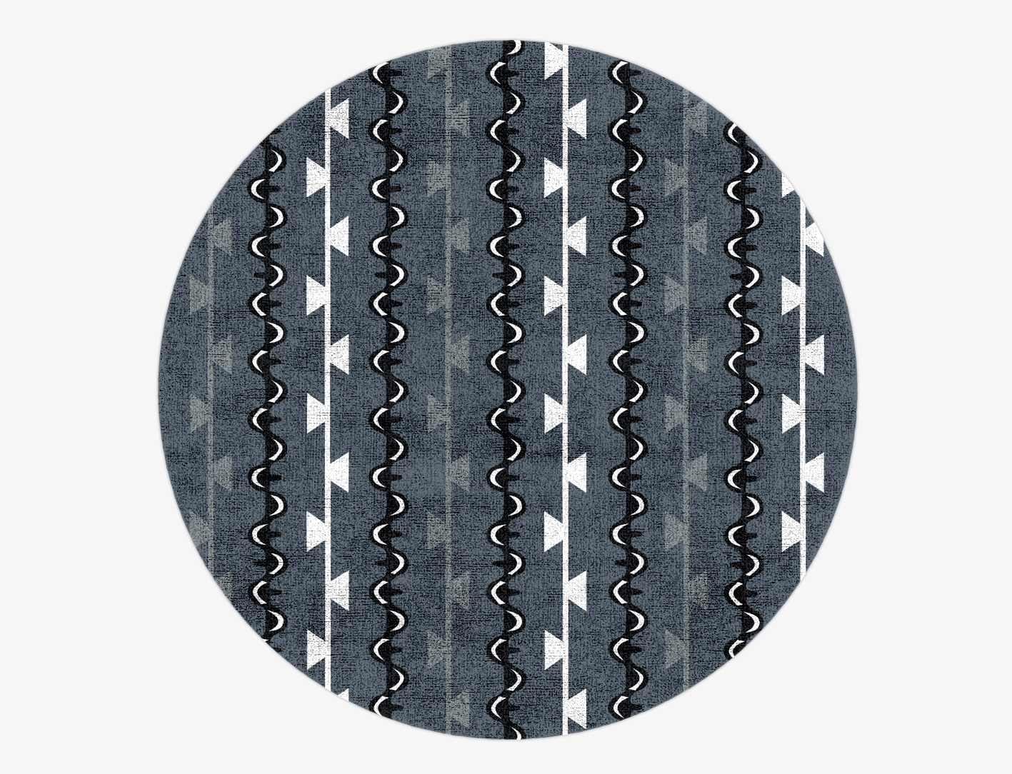 Slate Rosary Monochrome Round Hand Knotted Bamboo Silk Custom Rug by Rug Artisan