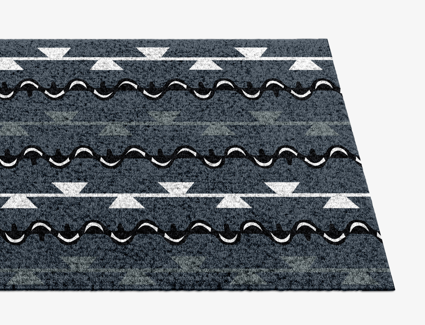 Slate Rosary Monochrome Runner Hand Knotted Tibetan Wool Custom Rug by Rug Artisan