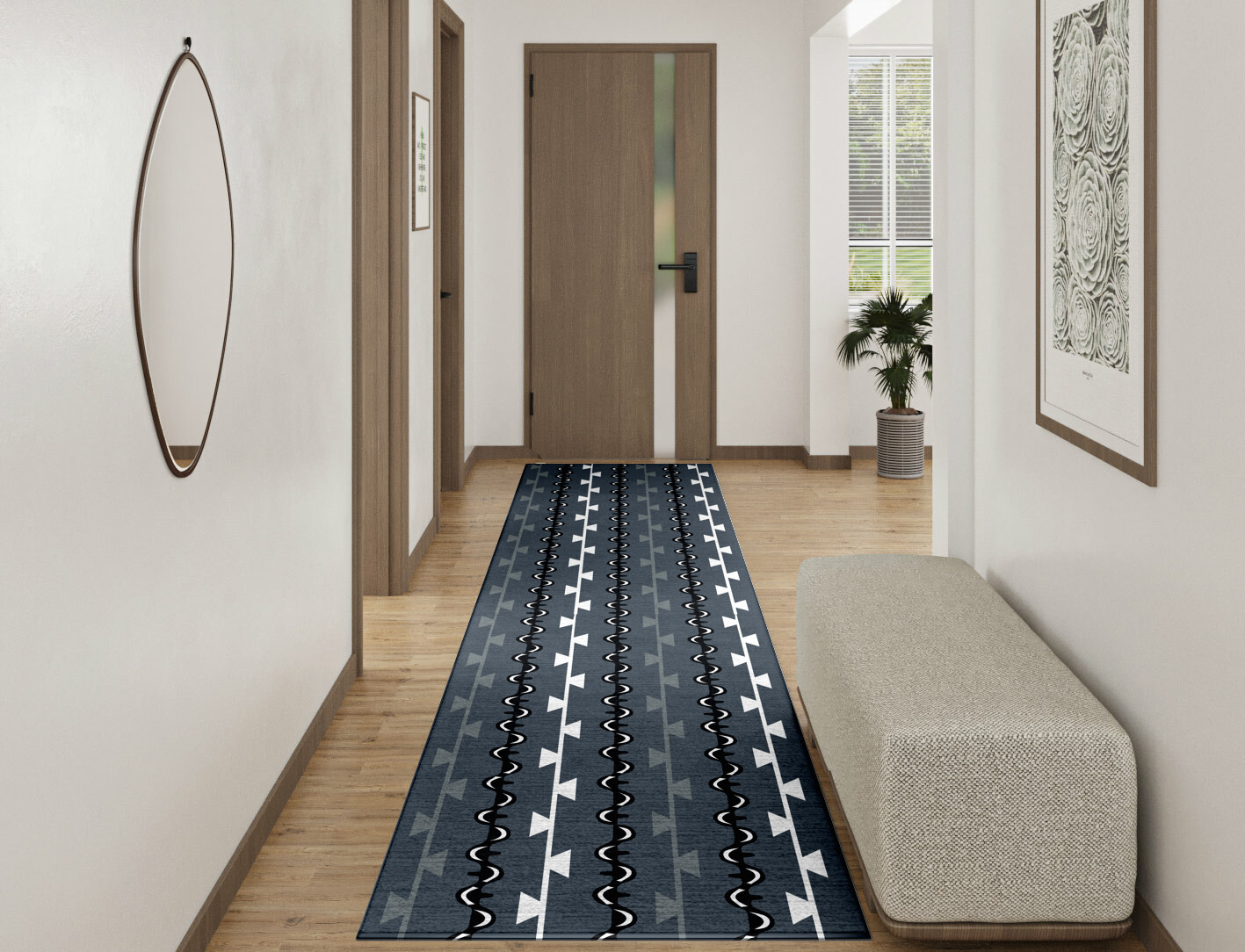 Slate Rosary Monochrome Runner Hand Knotted Tibetan Wool Custom Rug by Rug Artisan