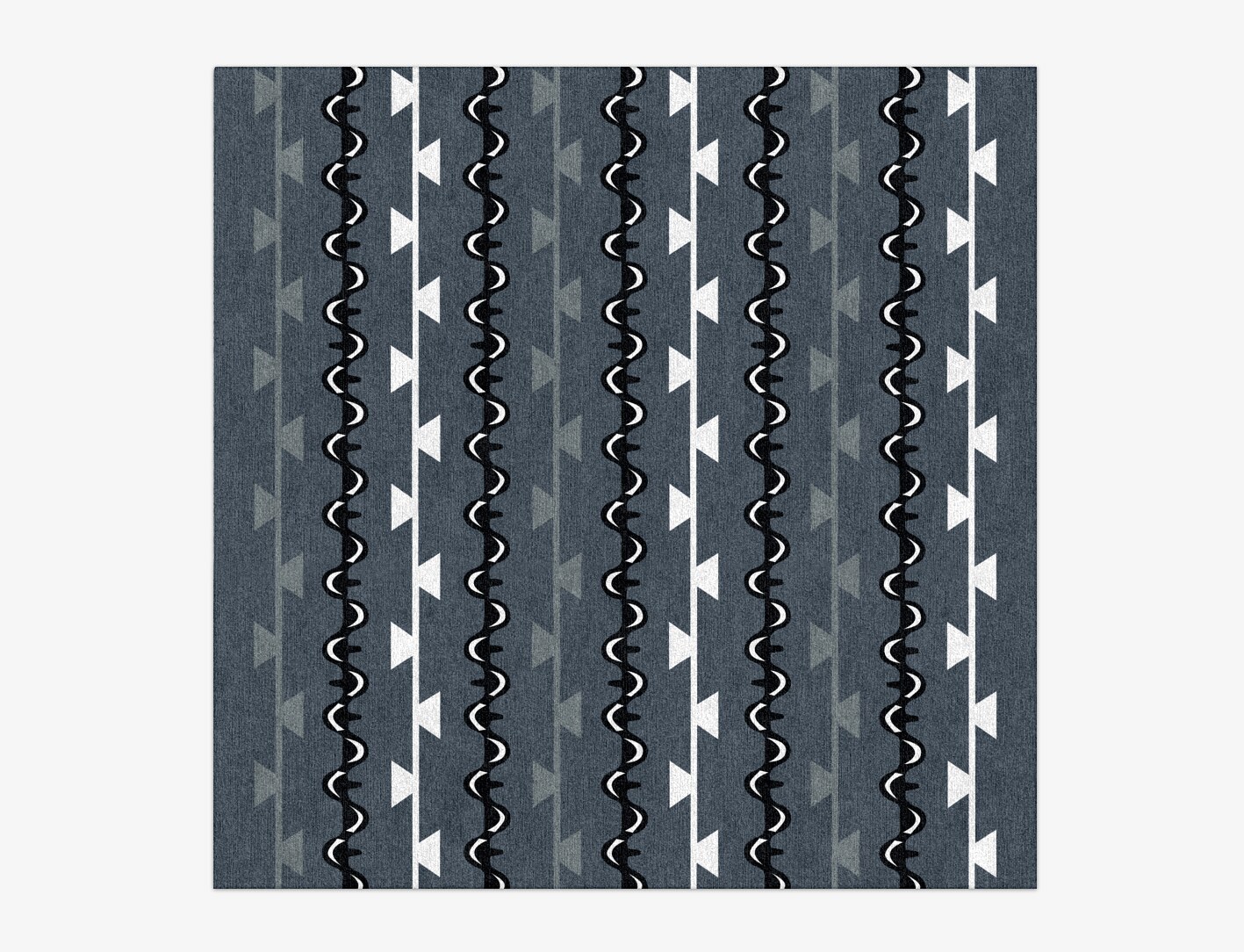 Slate Rosary Monochrome Square Hand Knotted Tibetan Wool Custom Rug by Rug Artisan