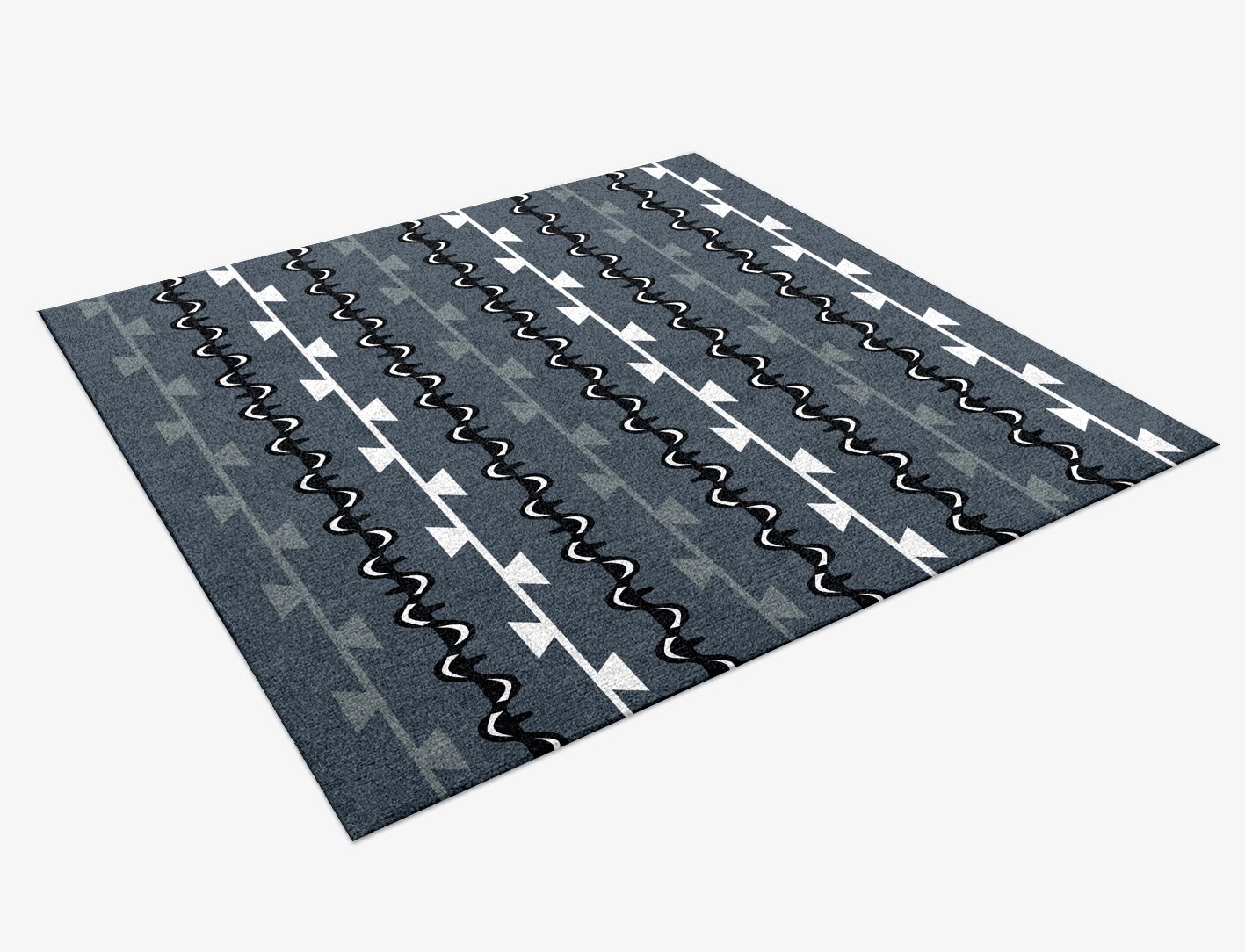 Slate Rosary Monochrome Square Hand Knotted Tibetan Wool Custom Rug by Rug Artisan