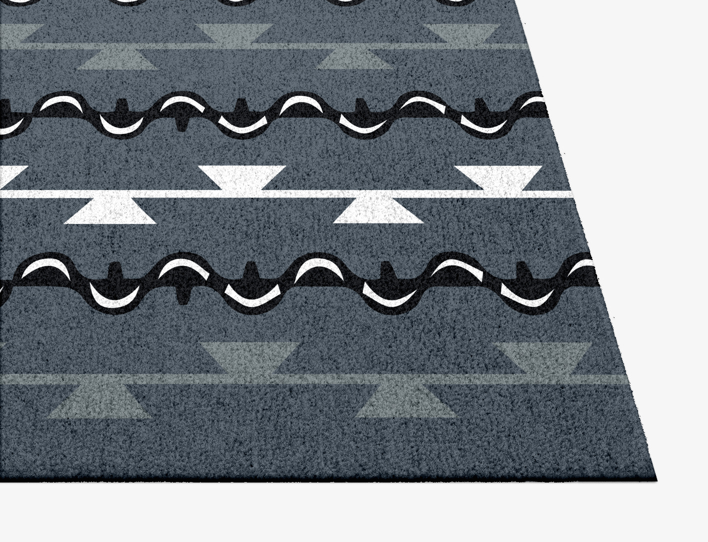 Slate Rosary Monochrome Square Hand Knotted Tibetan Wool Custom Rug by Rug Artisan