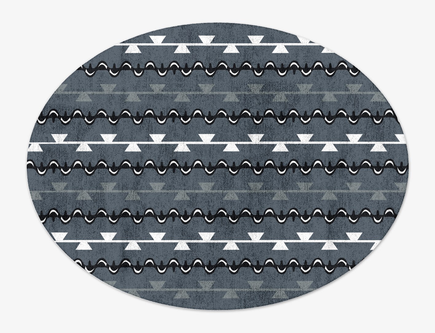 Slate Rosary Monochrome Oval Hand Tufted Bamboo Silk Custom Rug by Rug Artisan