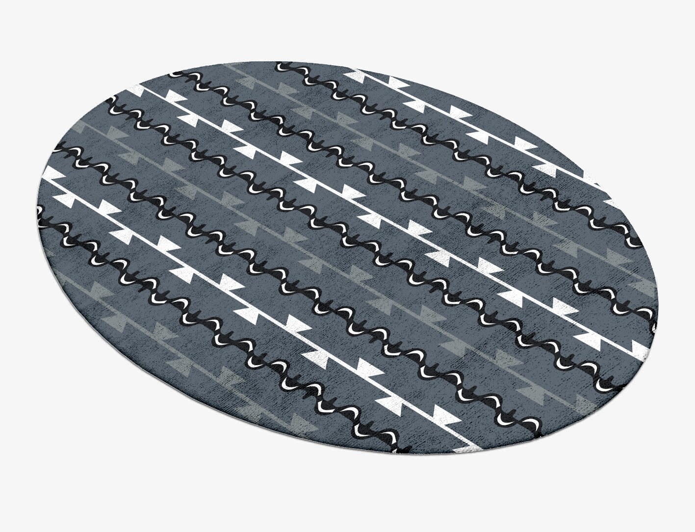 Slate Rosary Monochrome Oval Hand Tufted Bamboo Silk Custom Rug by Rug Artisan