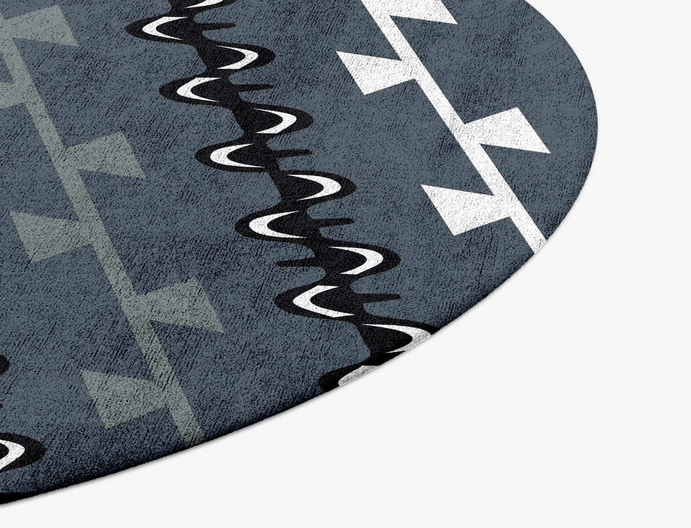 Slate Rosary Monochrome Round Hand Tufted Bamboo Silk Custom Rug by Rug Artisan