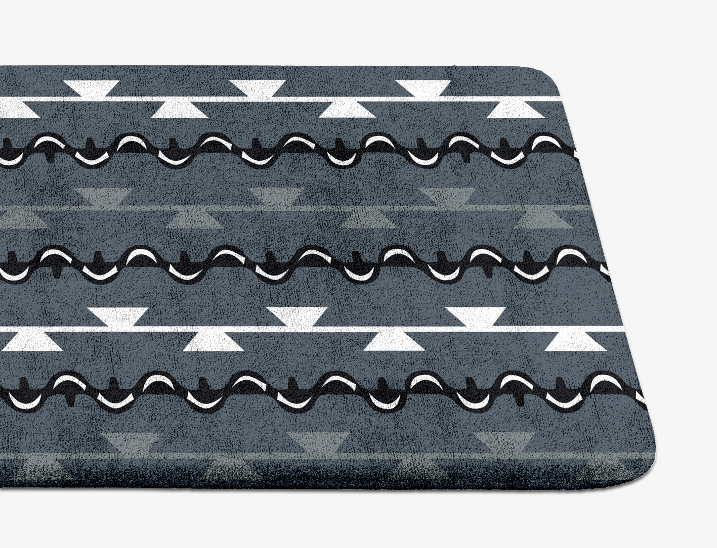 Slate Rosary Monochrome Runner Hand Tufted Bamboo Silk Custom Rug by Rug Artisan