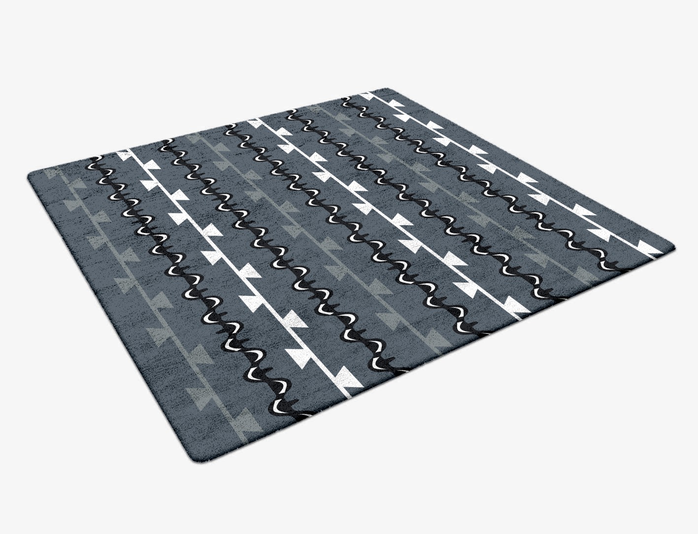 Slate Rosary Monochrome Square Hand Tufted Bamboo Silk Custom Rug by Rug Artisan