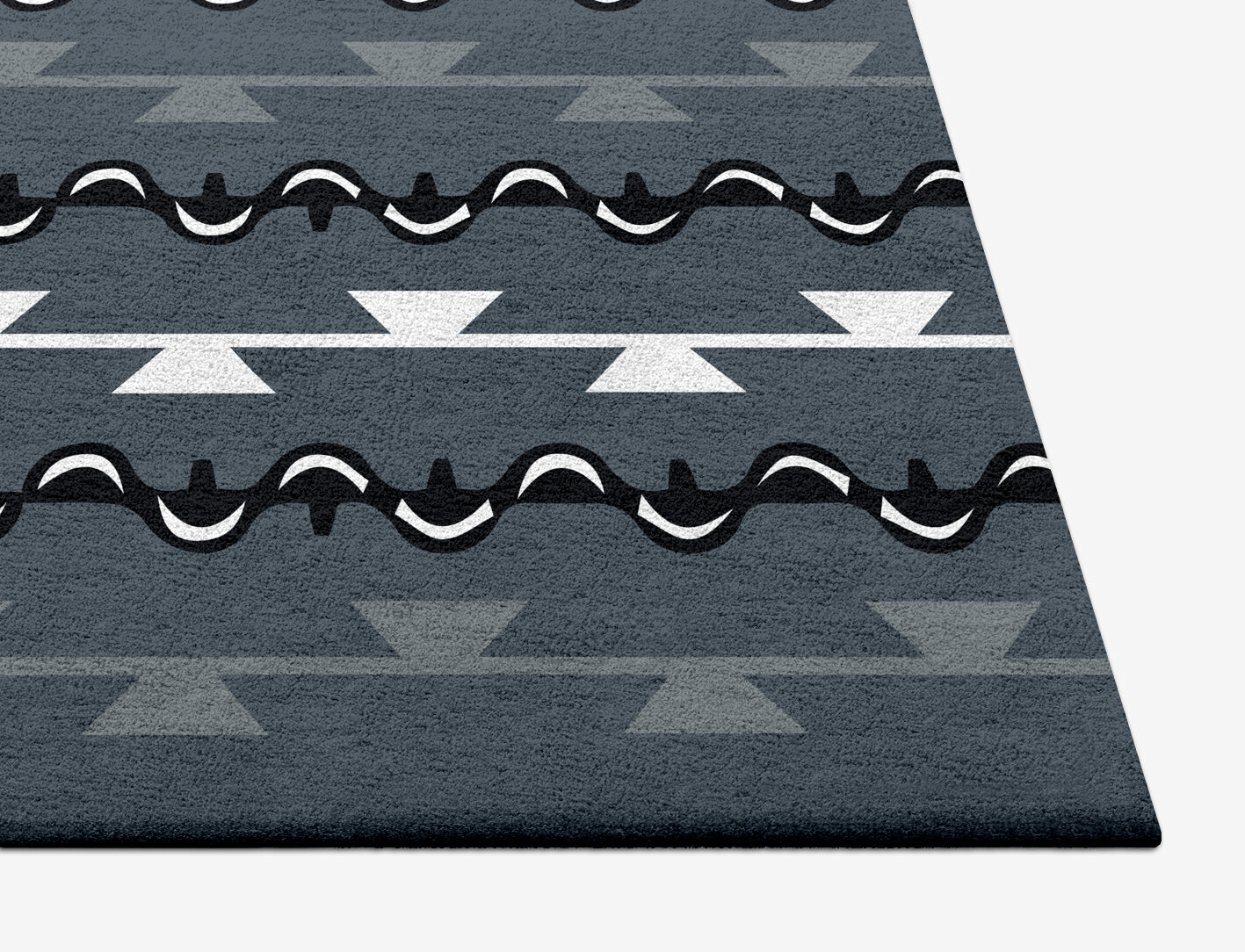 Slate Rosary Monochrome Square Hand Tufted Pure Wool Custom Rug by Rug Artisan