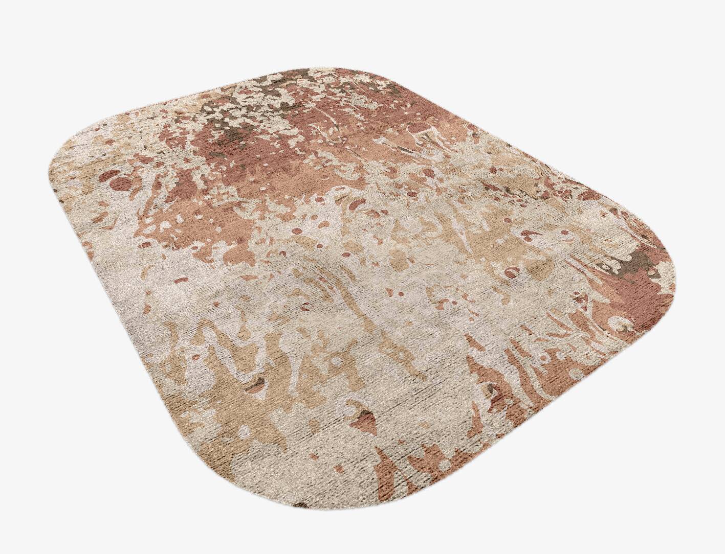 Sludge Surface Art Oblong Hand Knotted Bamboo Silk Custom Rug by Rug Artisan