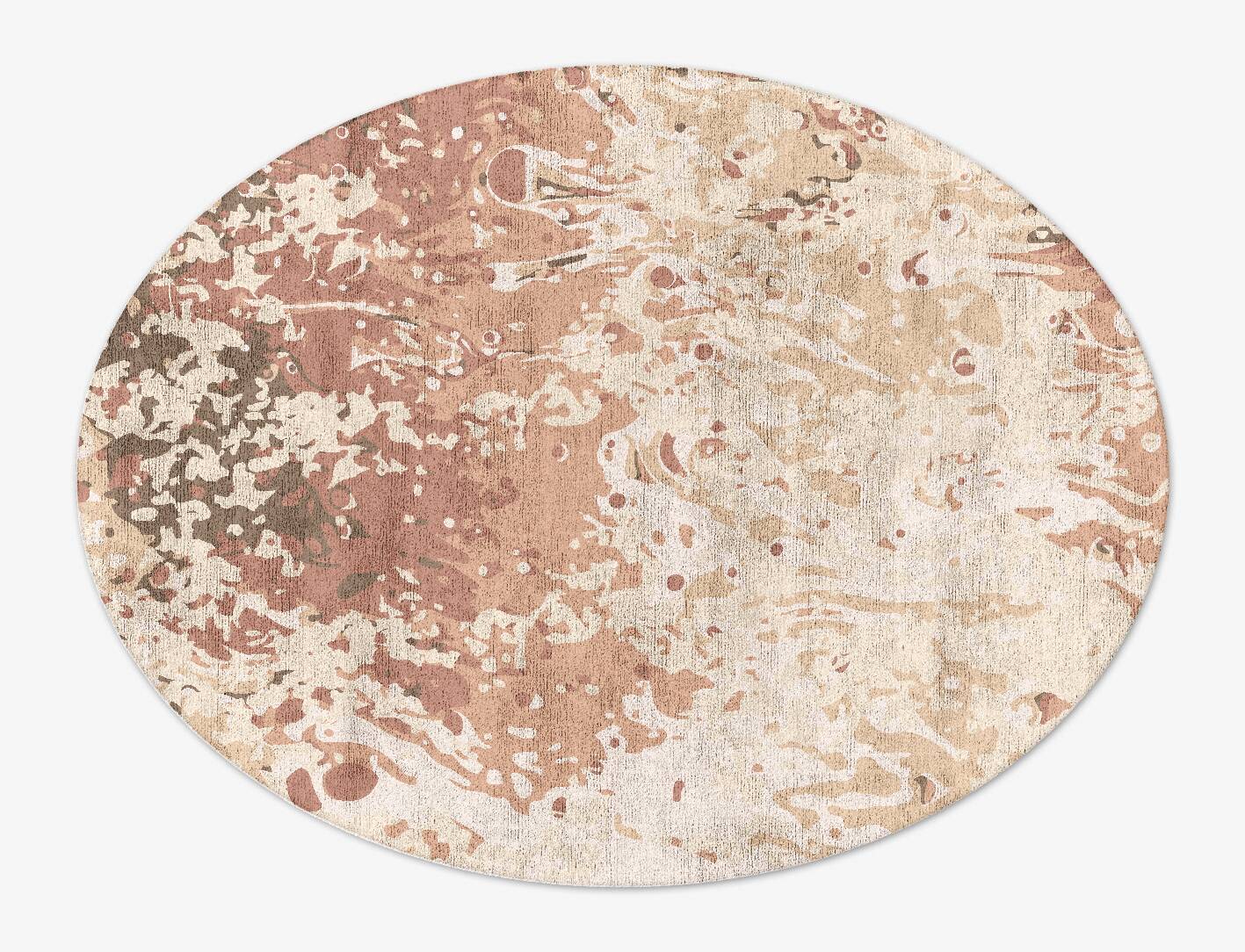 Sludge Surface Art Oval Hand Tufted Bamboo Silk Custom Rug by Rug Artisan