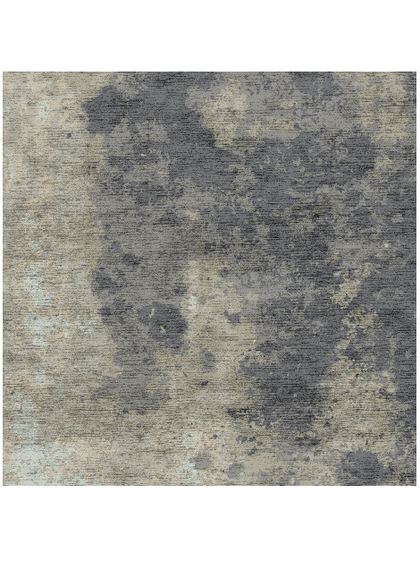 Smog Brush Strokes Square Hand Knotted Bamboo Silk Custom Rug by Rug Artisan