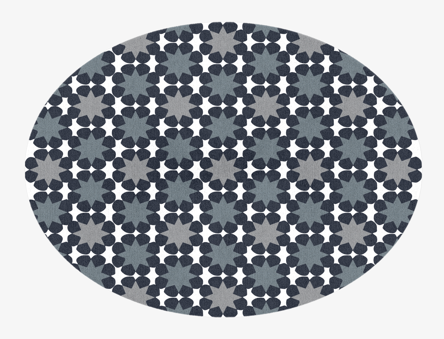 Smoke Screen Monochrome Oval Hand Knotted Tibetan Wool Custom Rug by Rug Artisan