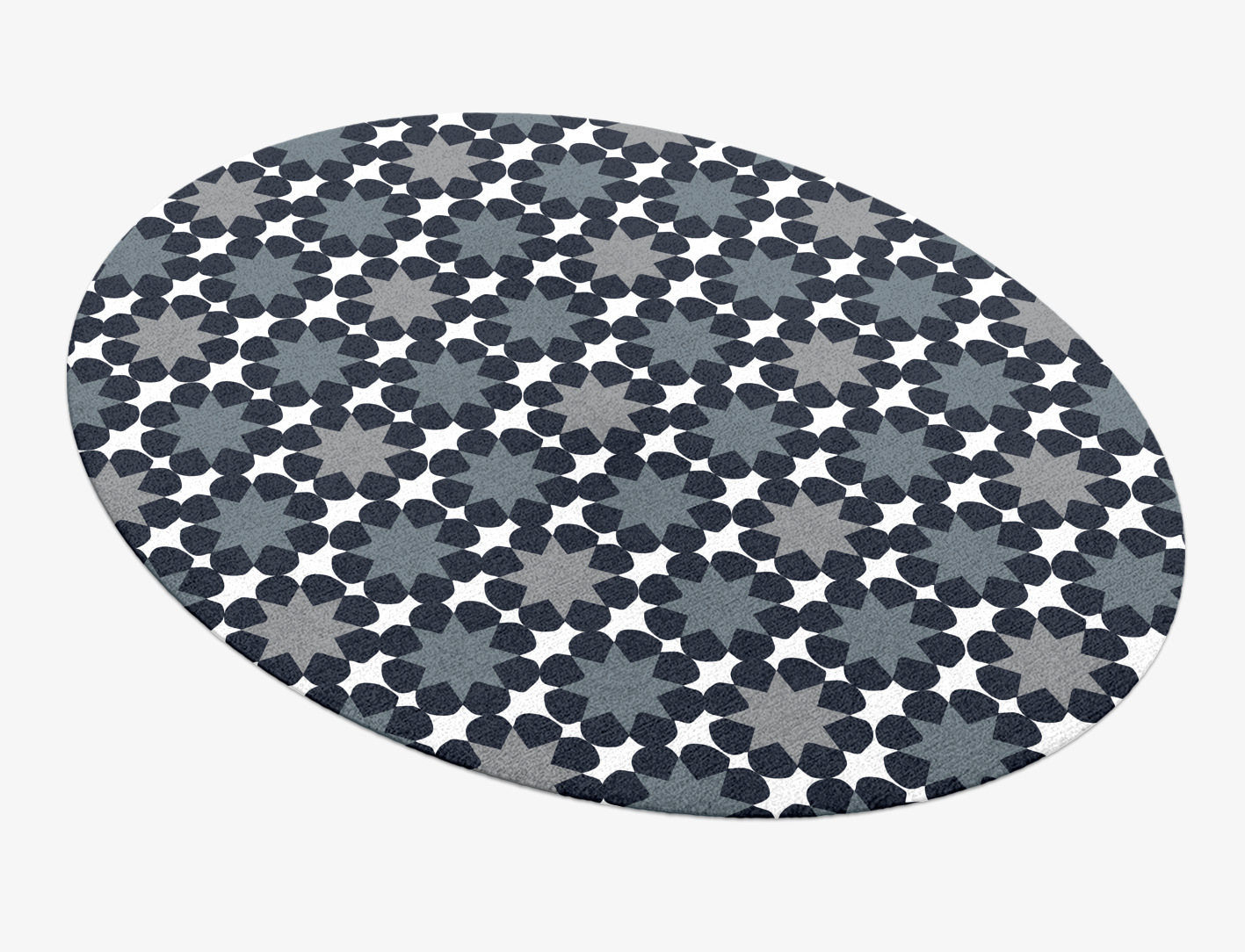 Smoke Screen Monochrome Oval Hand Knotted Tibetan Wool Custom Rug by Rug Artisan