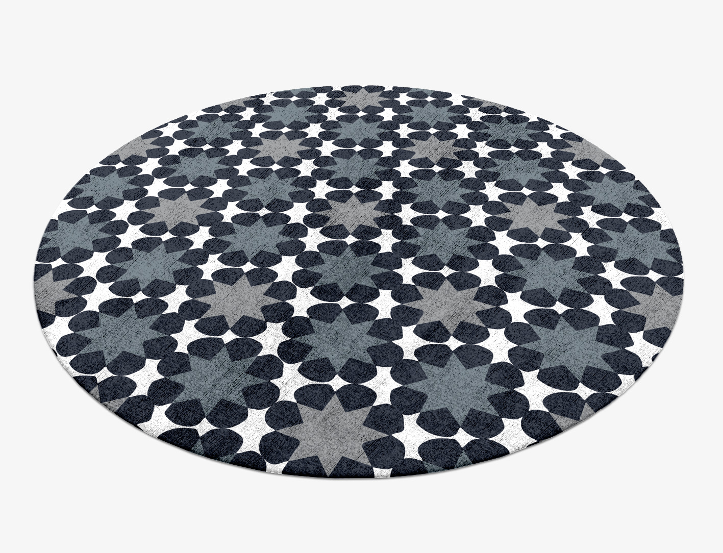 Smoke Screen Monochrome Round Hand Knotted Bamboo Silk Custom Rug by Rug Artisan