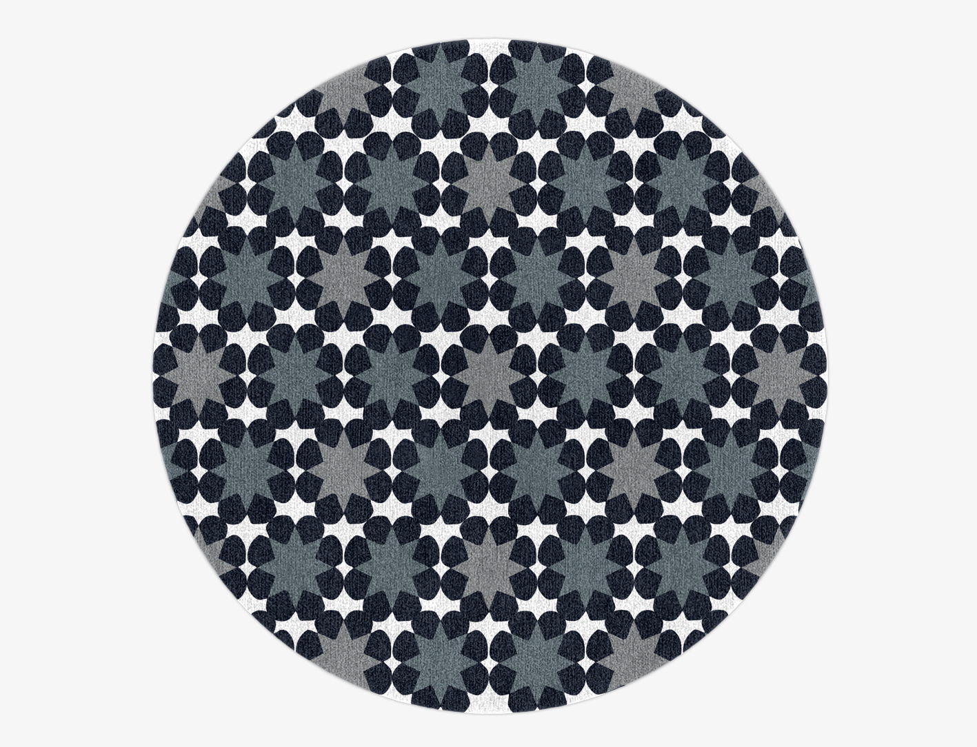 Smoke Screen Monochrome Round Hand Knotted Tibetan Wool Custom Rug by Rug Artisan