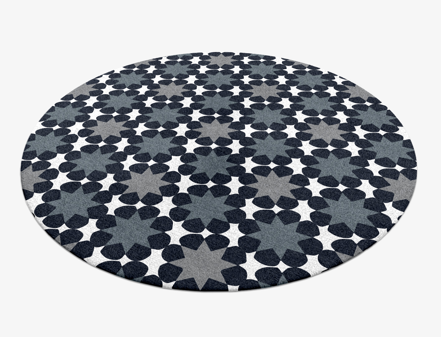 Smoke Screen Monochrome Round Hand Knotted Tibetan Wool Custom Rug by Rug Artisan