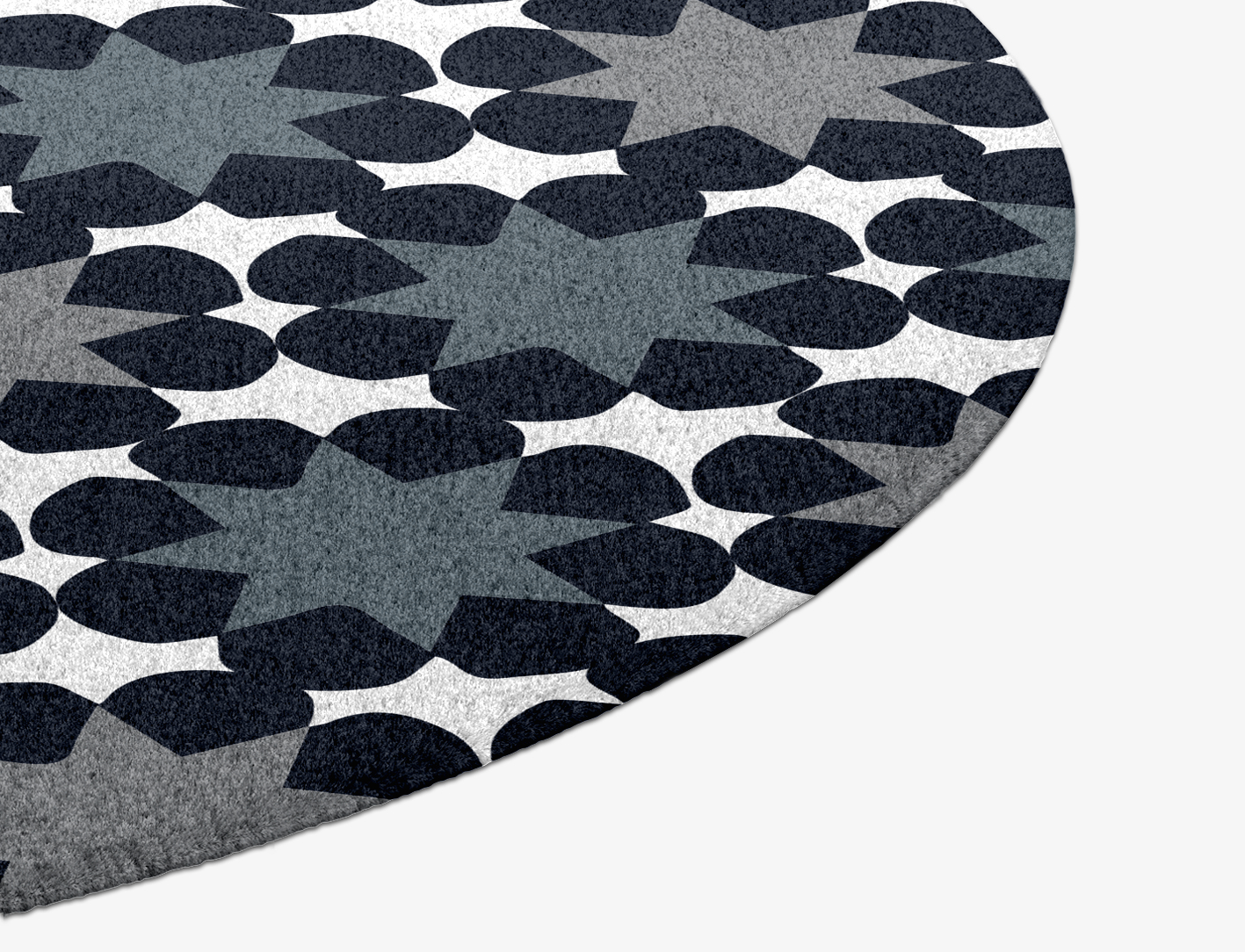 Smoke Screen Monochrome Round Hand Knotted Tibetan Wool Custom Rug by Rug Artisan