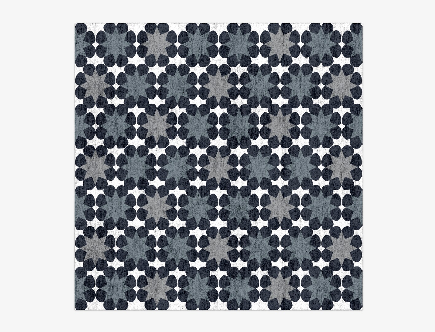 Smoke Screen Monochrome Square Hand Knotted Bamboo Silk Custom Rug by Rug Artisan