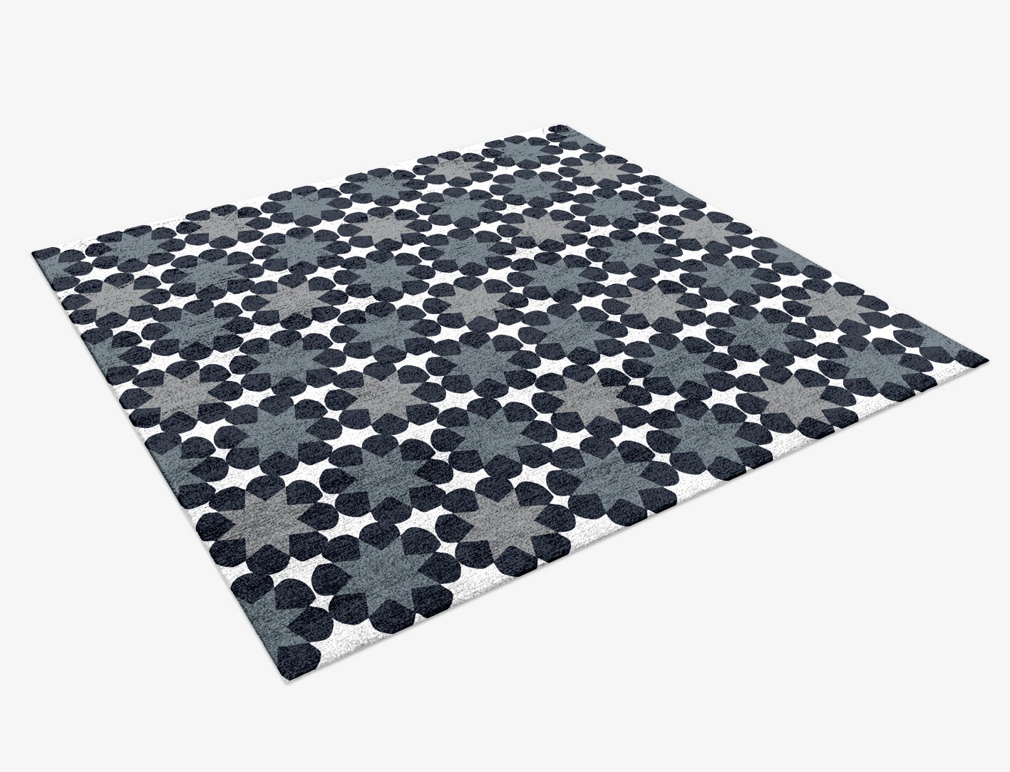 Smoke Screen Monochrome Square Hand Knotted Bamboo Silk Custom Rug by Rug Artisan