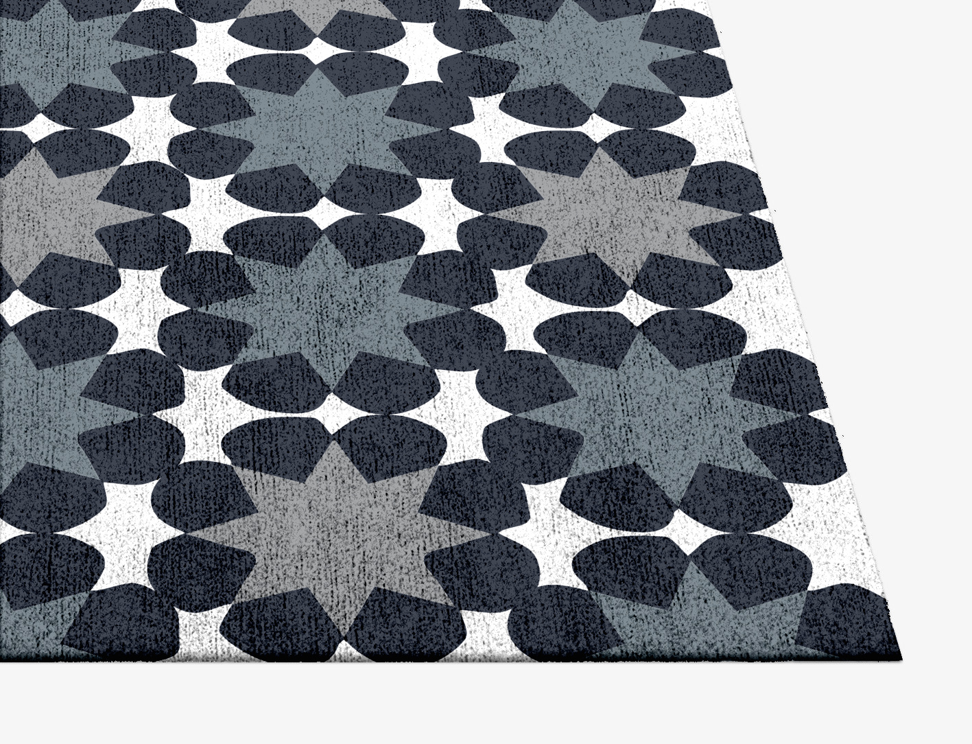 Smoke Screen Monochrome Square Hand Knotted Bamboo Silk Custom Rug by Rug Artisan