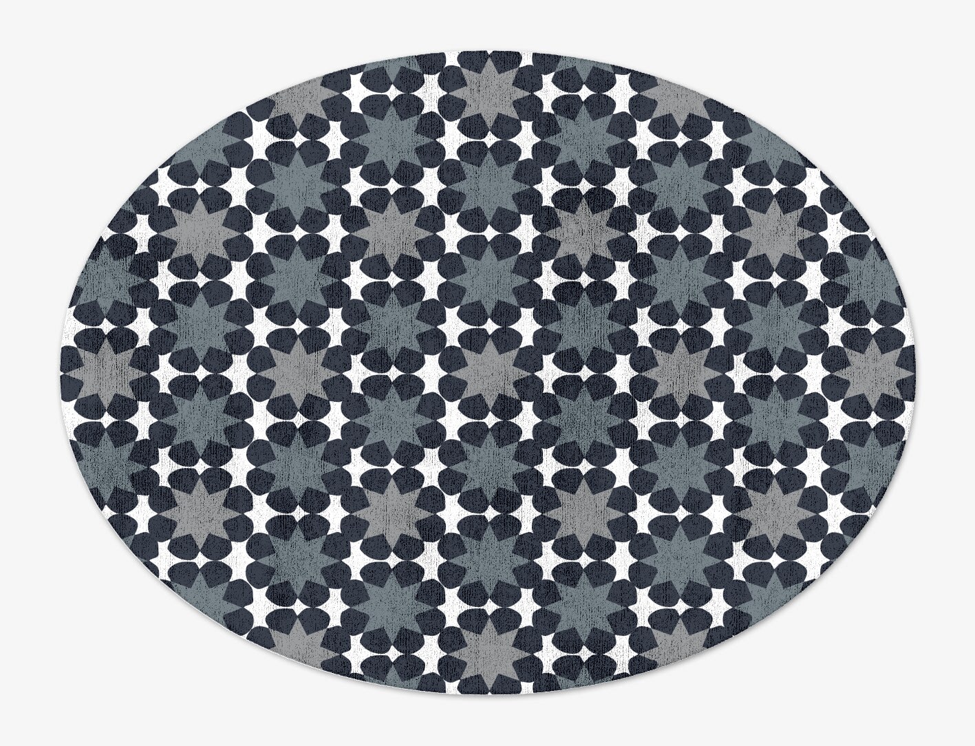 Smoke Screen Monochrome Oval Hand Tufted Bamboo Silk Custom Rug by Rug Artisan