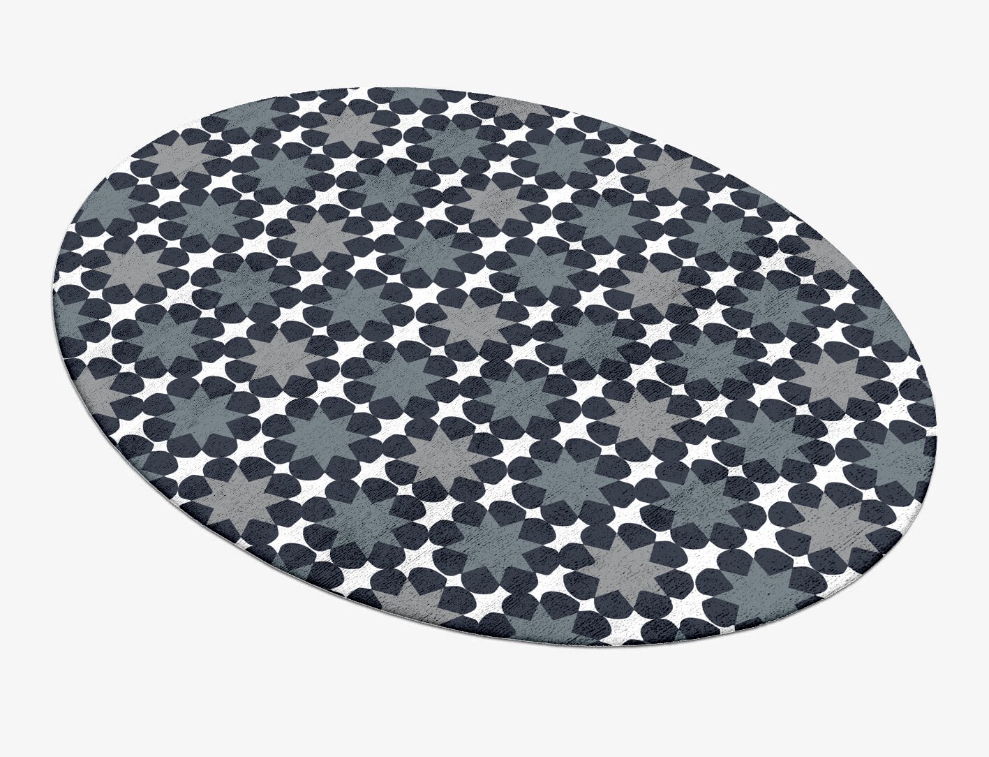 Smoke Screen Monochrome Oval Hand Tufted Bamboo Silk Custom Rug by Rug Artisan