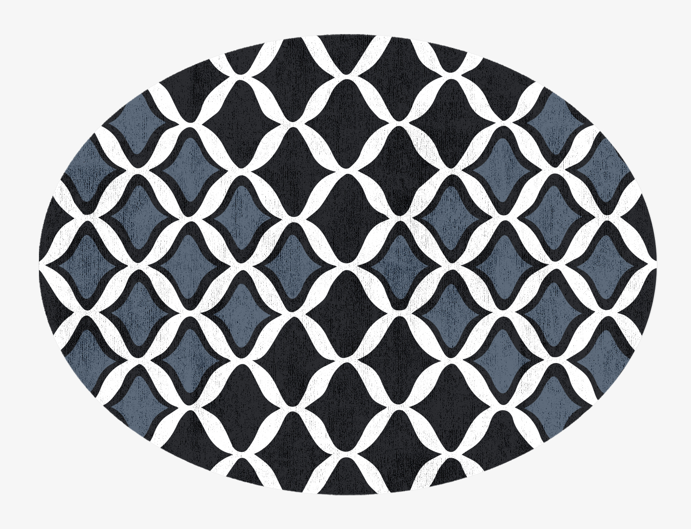 Smokey Hive Monochrome Oval Hand Knotted Bamboo Silk Custom Rug by Rug Artisan