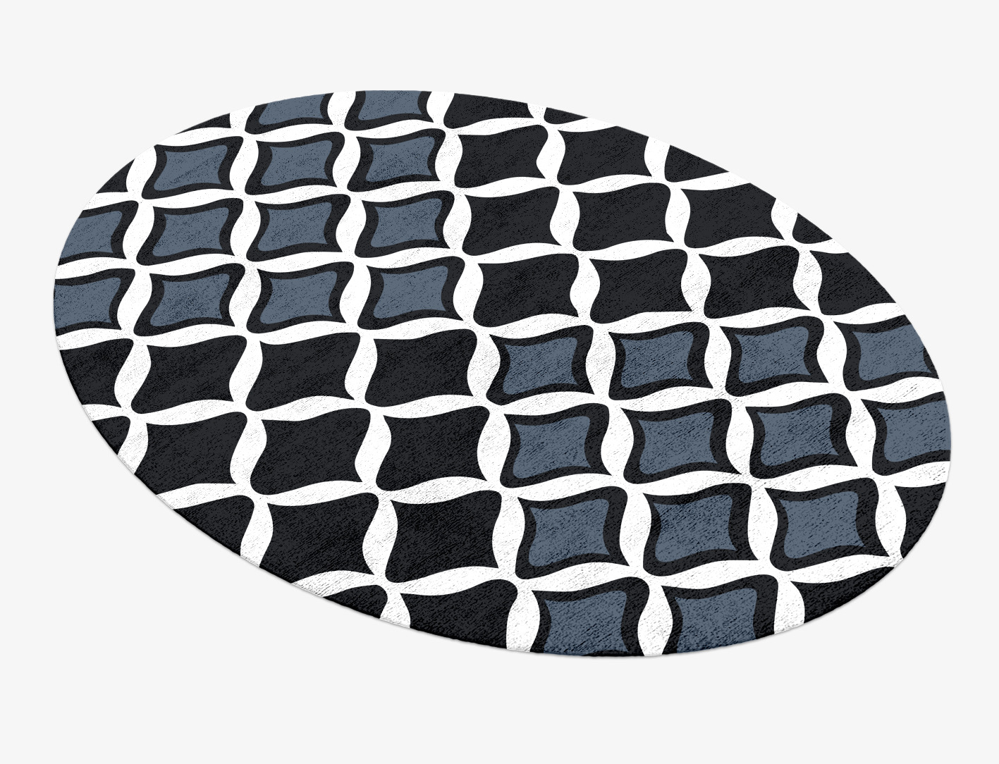 Smokey Hive Monochrome Oval Hand Knotted Bamboo Silk Custom Rug by Rug Artisan
