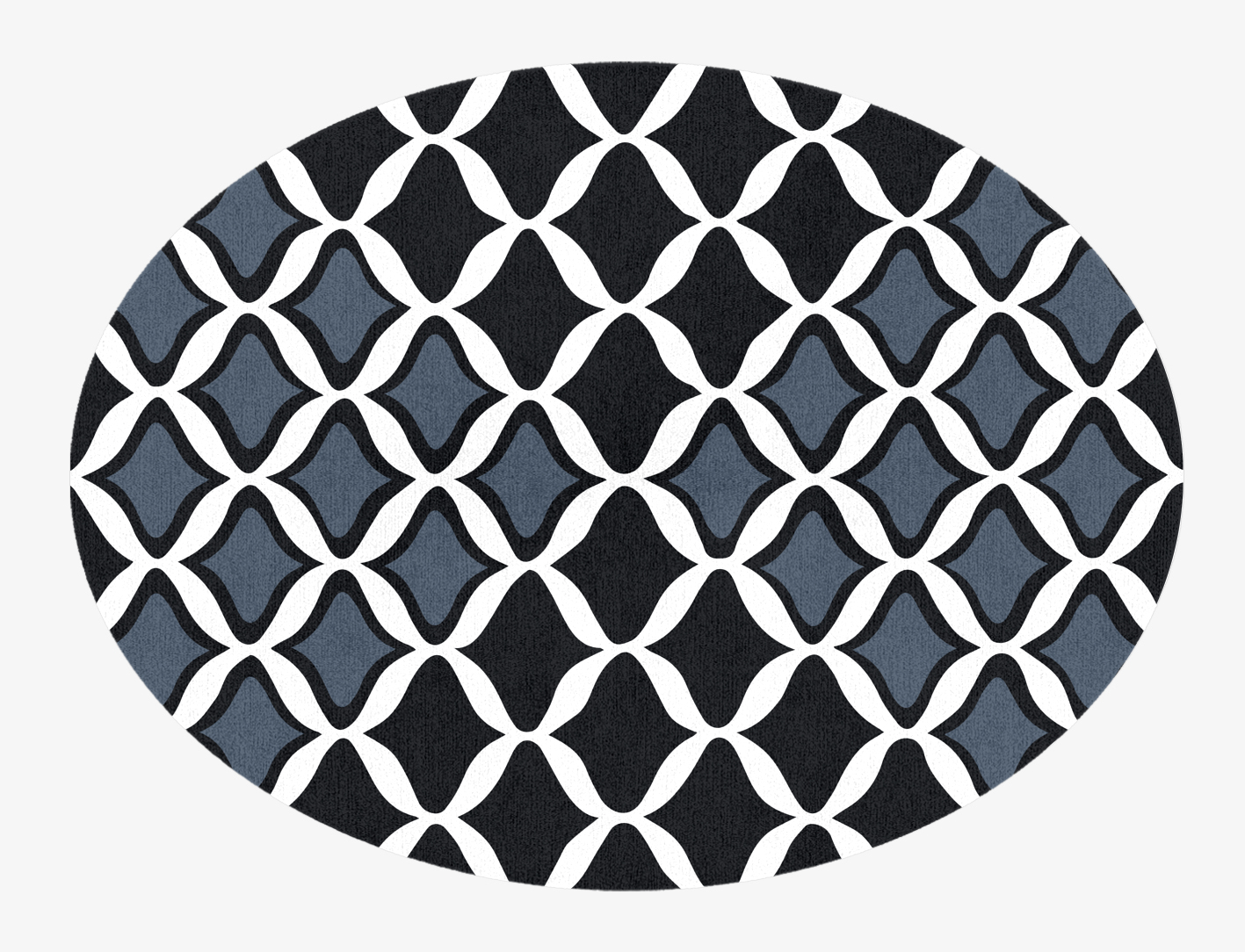 Smokey Hive Monochrome Oval Hand Knotted Tibetan Wool Custom Rug by Rug Artisan