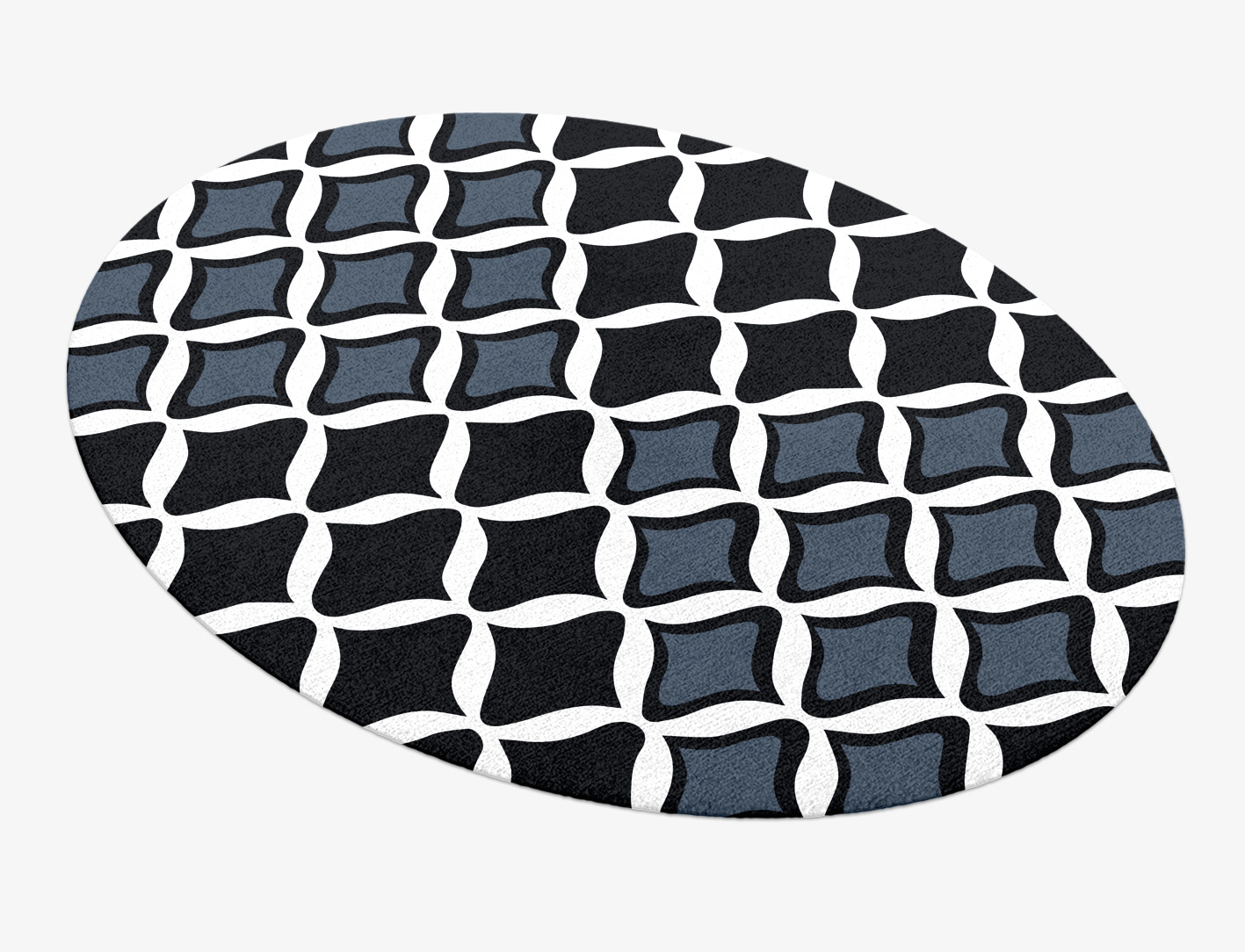 Smokey Hive Monochrome Oval Hand Knotted Tibetan Wool Custom Rug by Rug Artisan