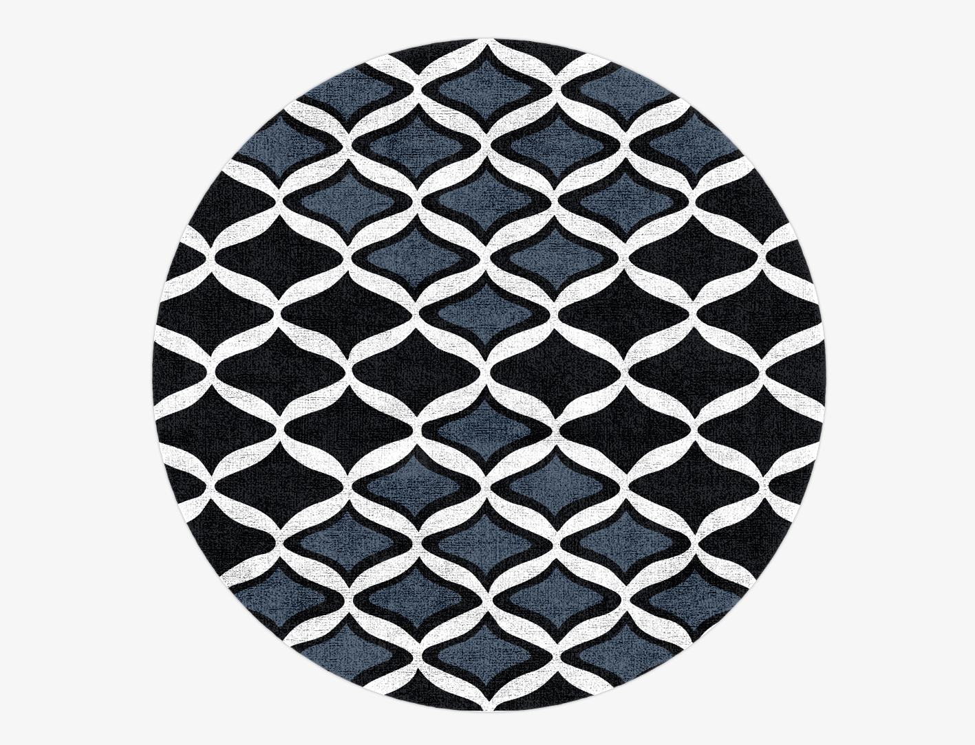 Smokey Hive Monochrome Round Hand Knotted Bamboo Silk Custom Rug by Rug Artisan