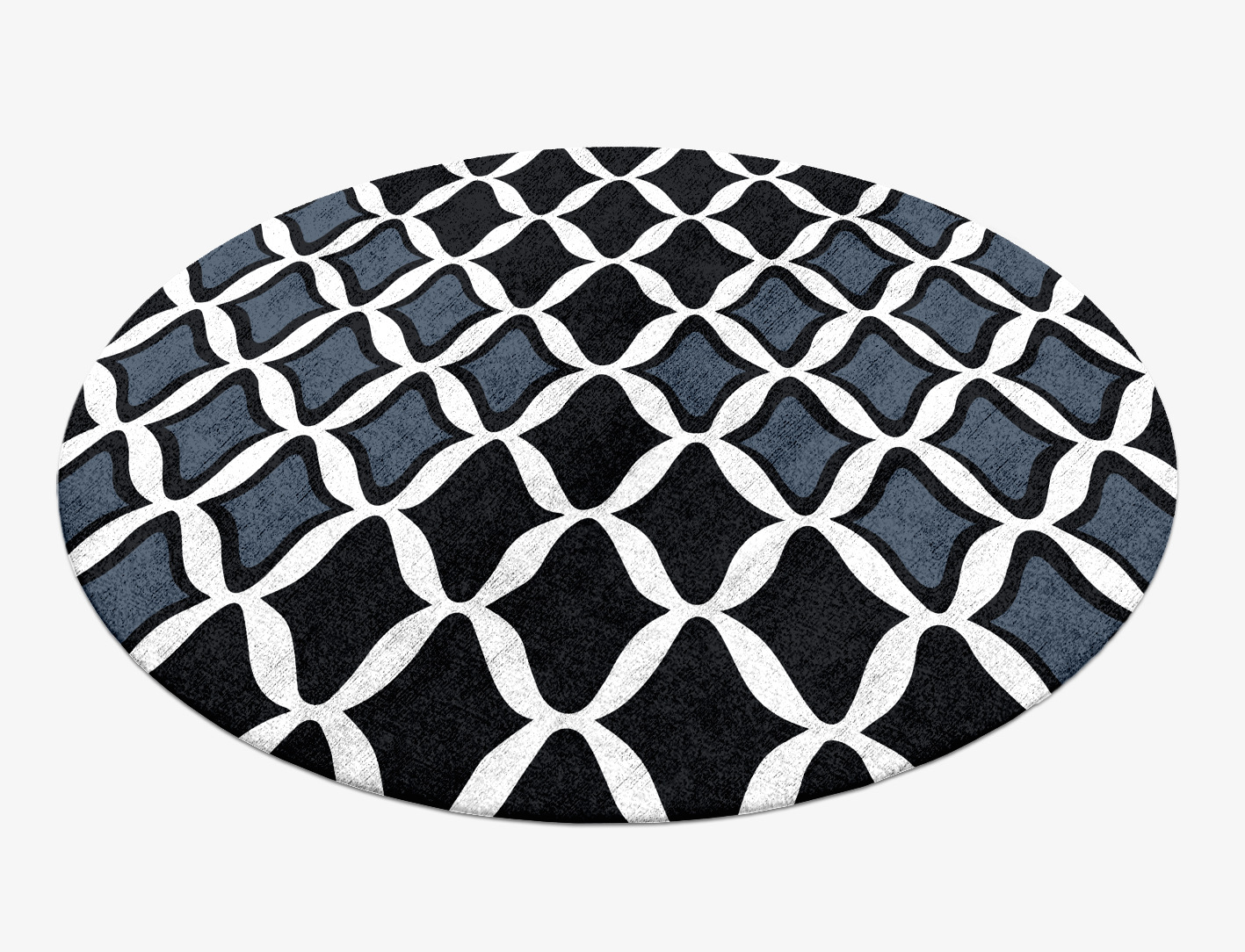 Smokey Hive Monochrome Round Hand Knotted Bamboo Silk Custom Rug by Rug Artisan