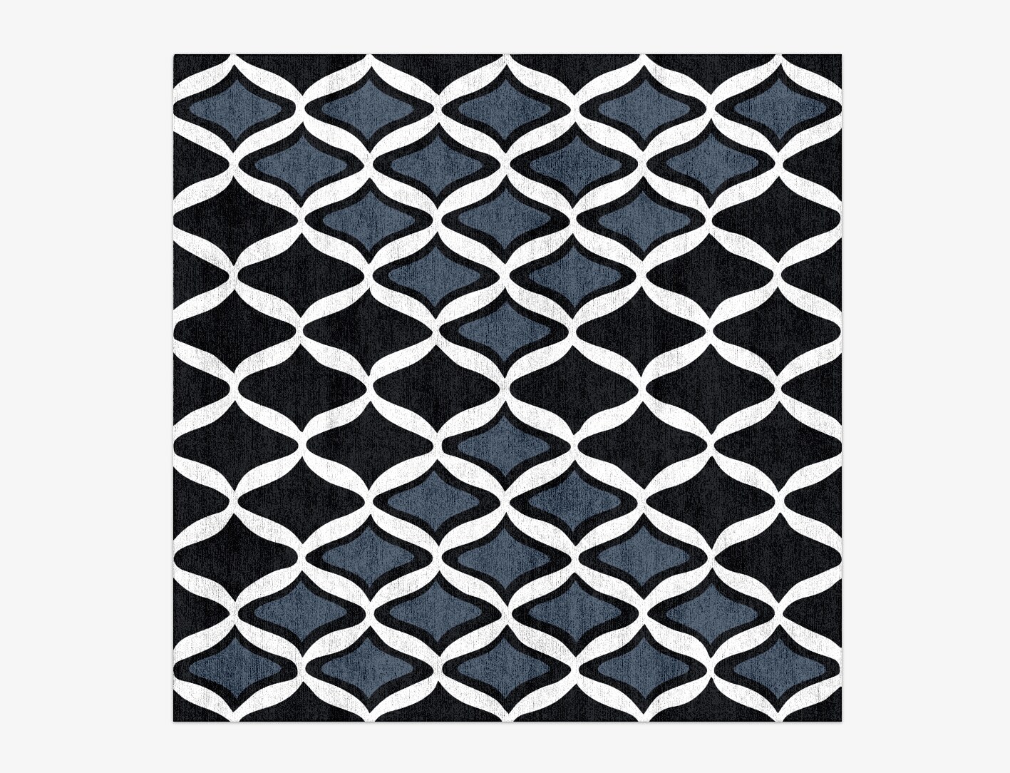 Smokey Hive Monochrome Square Hand Knotted Bamboo Silk Custom Rug by Rug Artisan