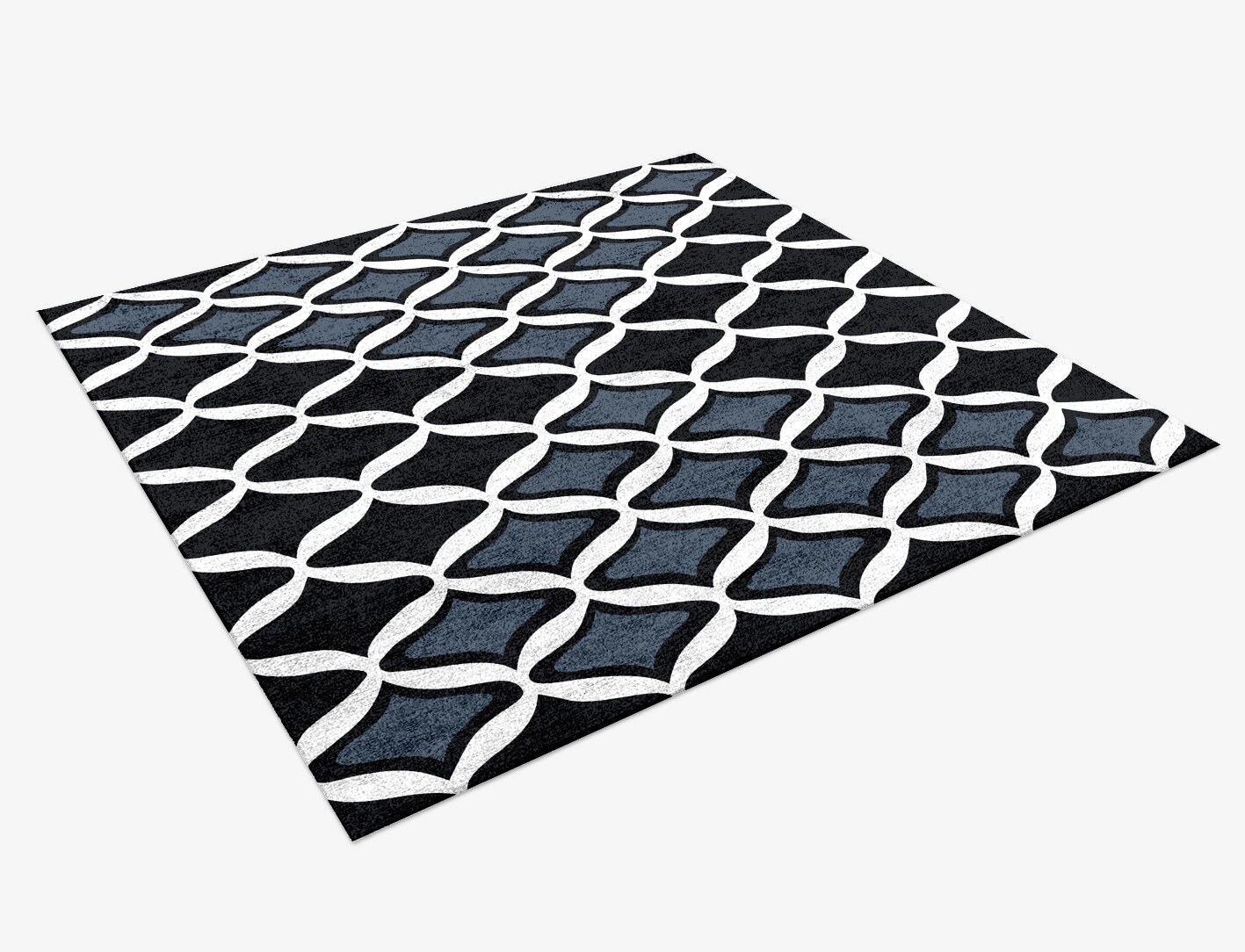 Smokey Hive Monochrome Square Hand Knotted Bamboo Silk Custom Rug by Rug Artisan