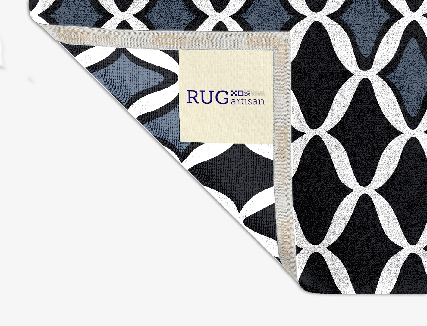 Smokey Hive Monochrome Square Hand Knotted Bamboo Silk Custom Rug by Rug Artisan